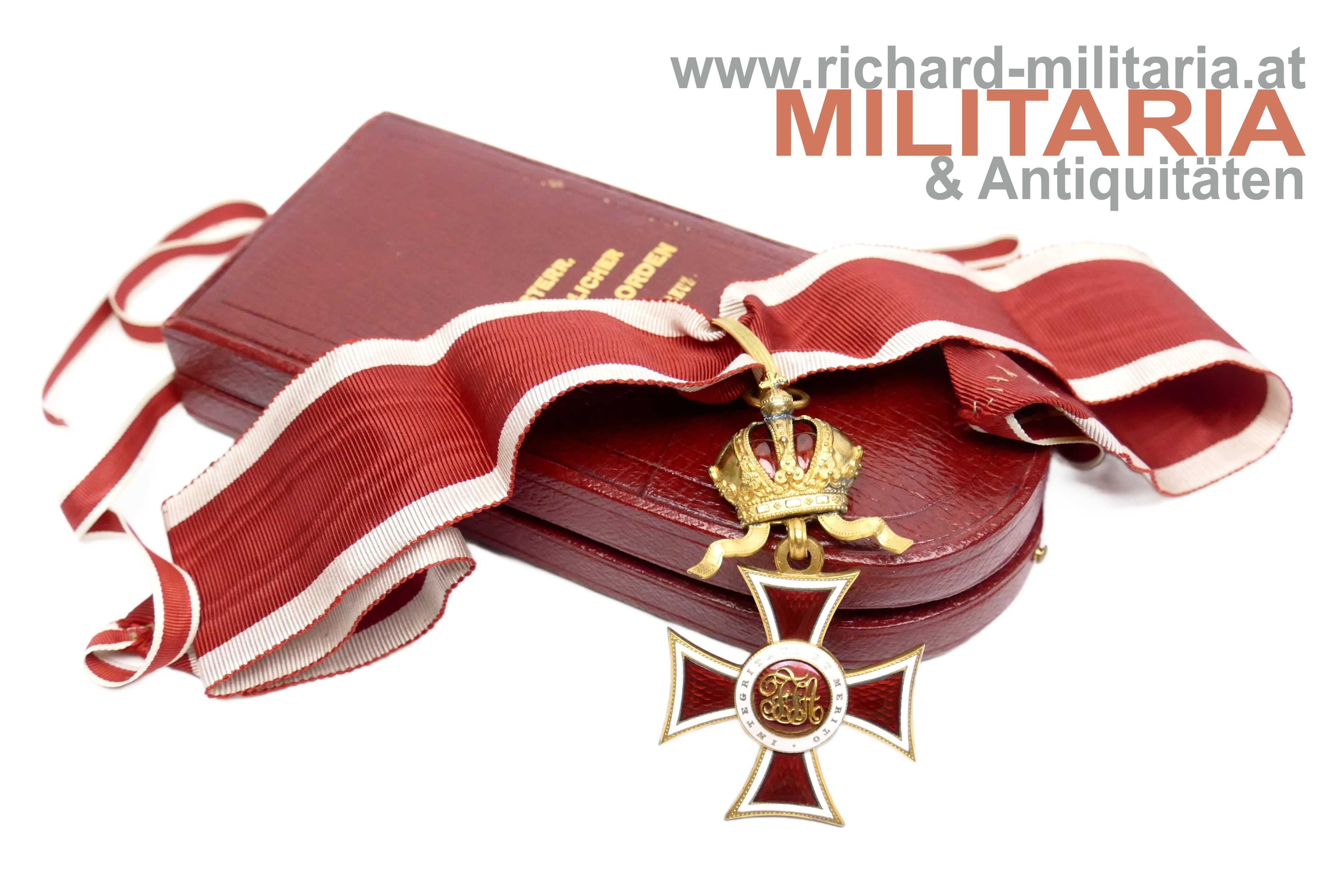 österr. kaiserl. Leopold-Orden Kommandeurkreuz mit Etui "Bronze 1916"