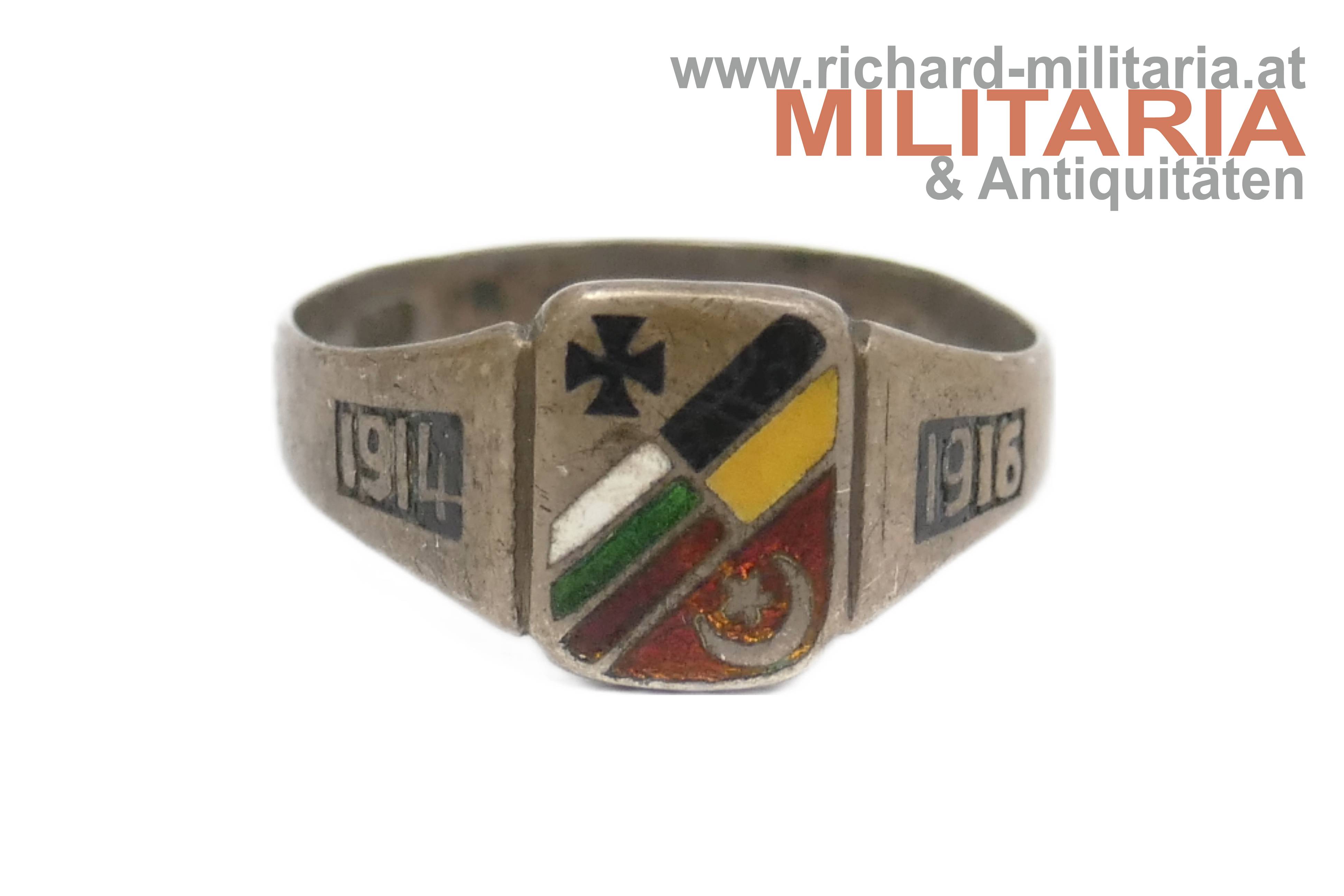 k.u.k. patriotischer Ring - Türkei Bulgarien Österreich Eisernes Kreuz - SILBER