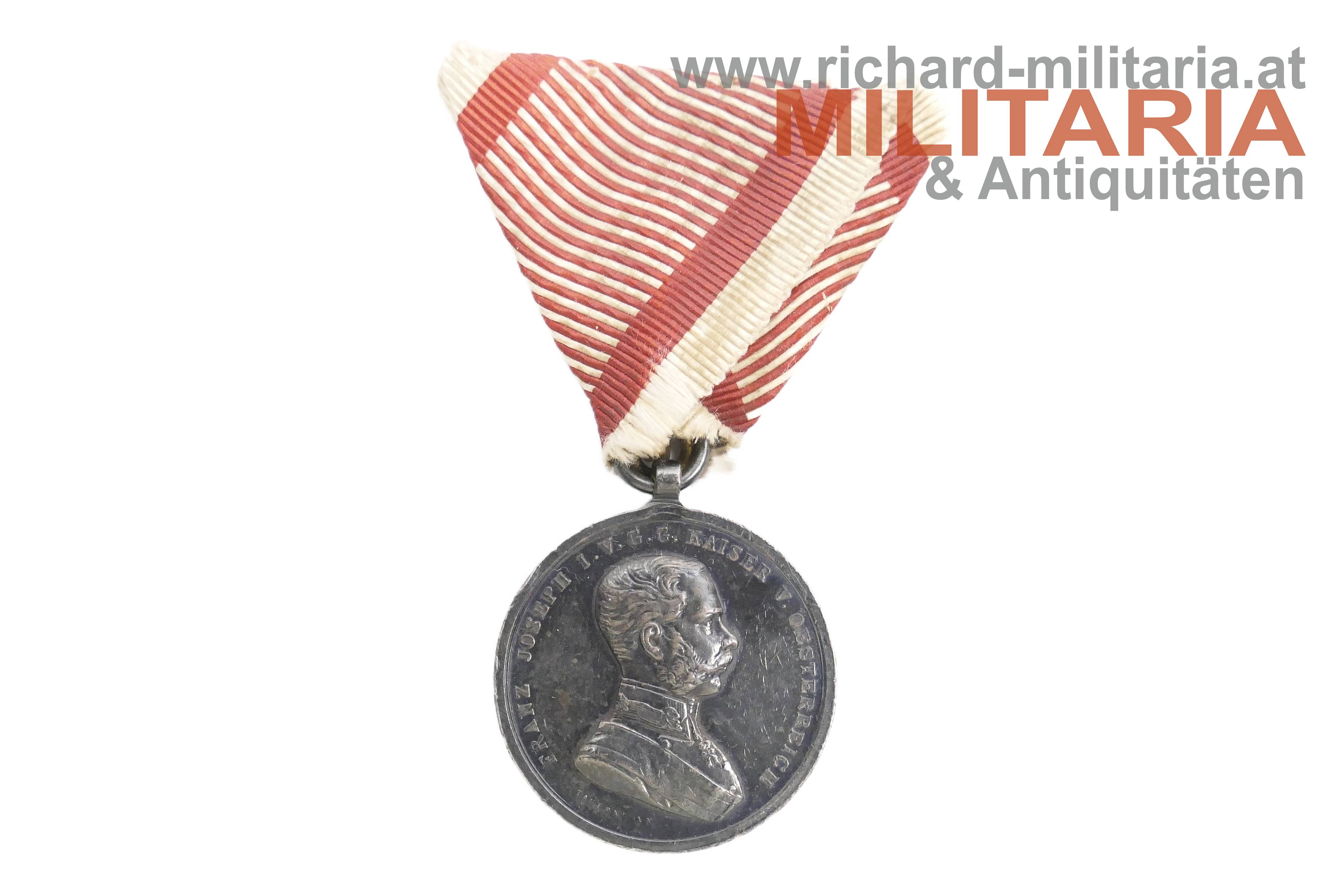 k.u.k. Silberne Tapferkeitsmedaille II. Klasse Kaiser Franz Joseph - TOP PATINA