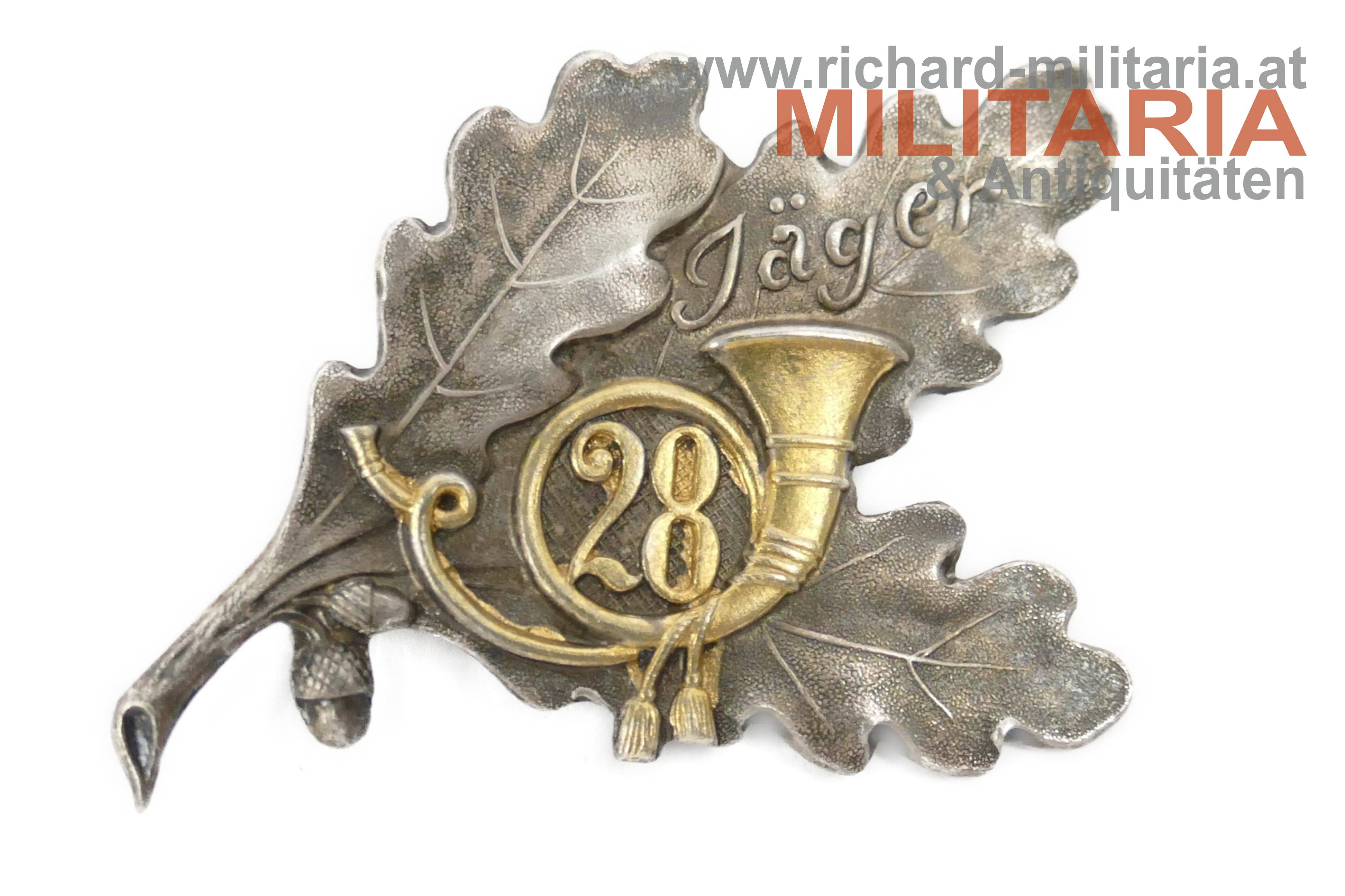 k.u.k. Kappenabzeichen - Feldjägerbataillon Nr. 28 