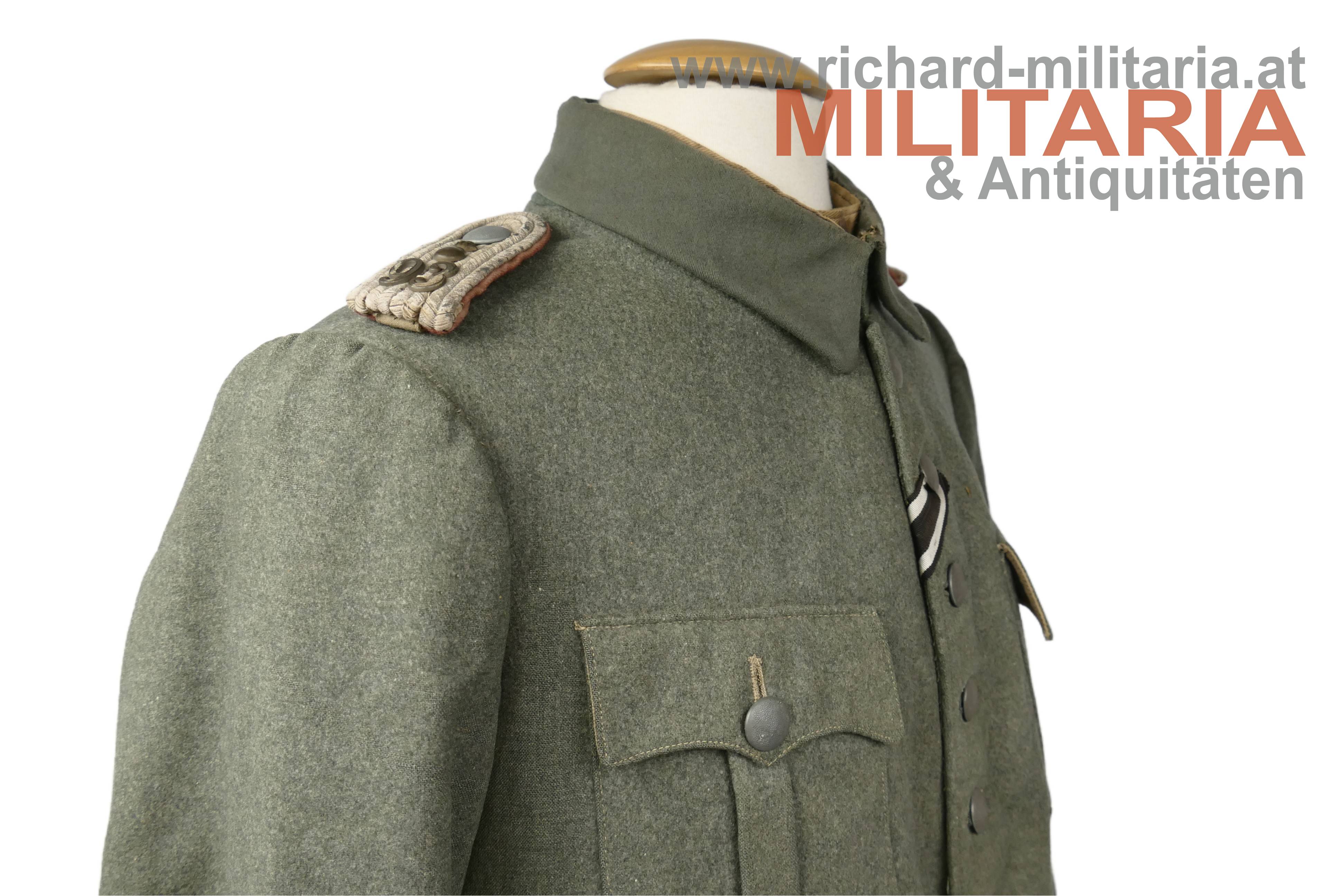 Deutsches Kaiserreich - feldgrauer Waffenrock M1915 Leutnant Artillerie-Regiment 93