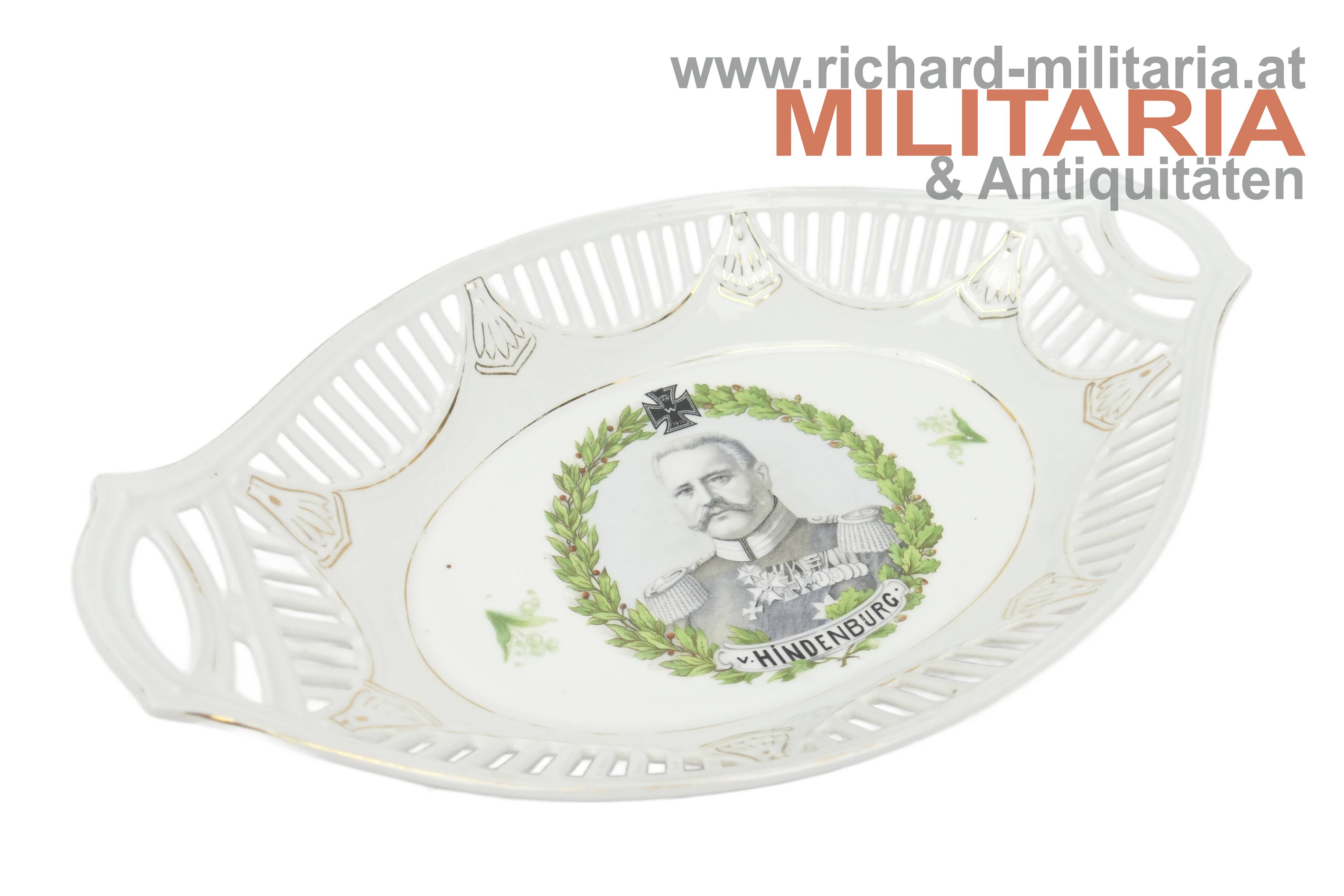 Patriotische Porzellan Schale - Hindenburg 