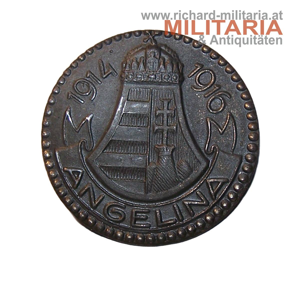 k.u.k. Kappenabzeichen - Angelina (Reservespital) 1914-1916