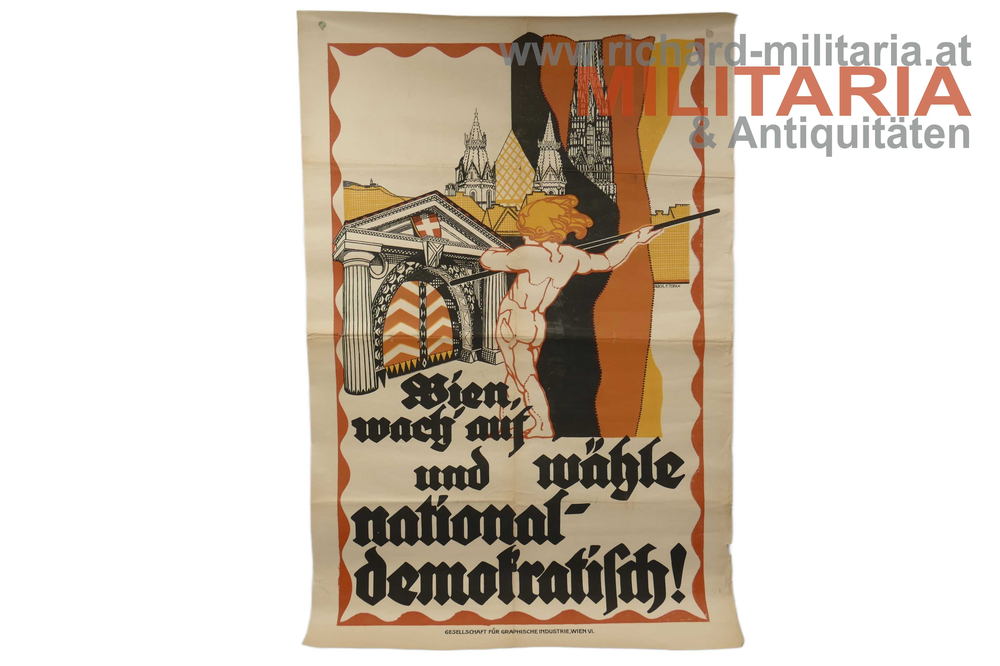 Plakat "Wien wach auf und wähle national-demokratisch!"