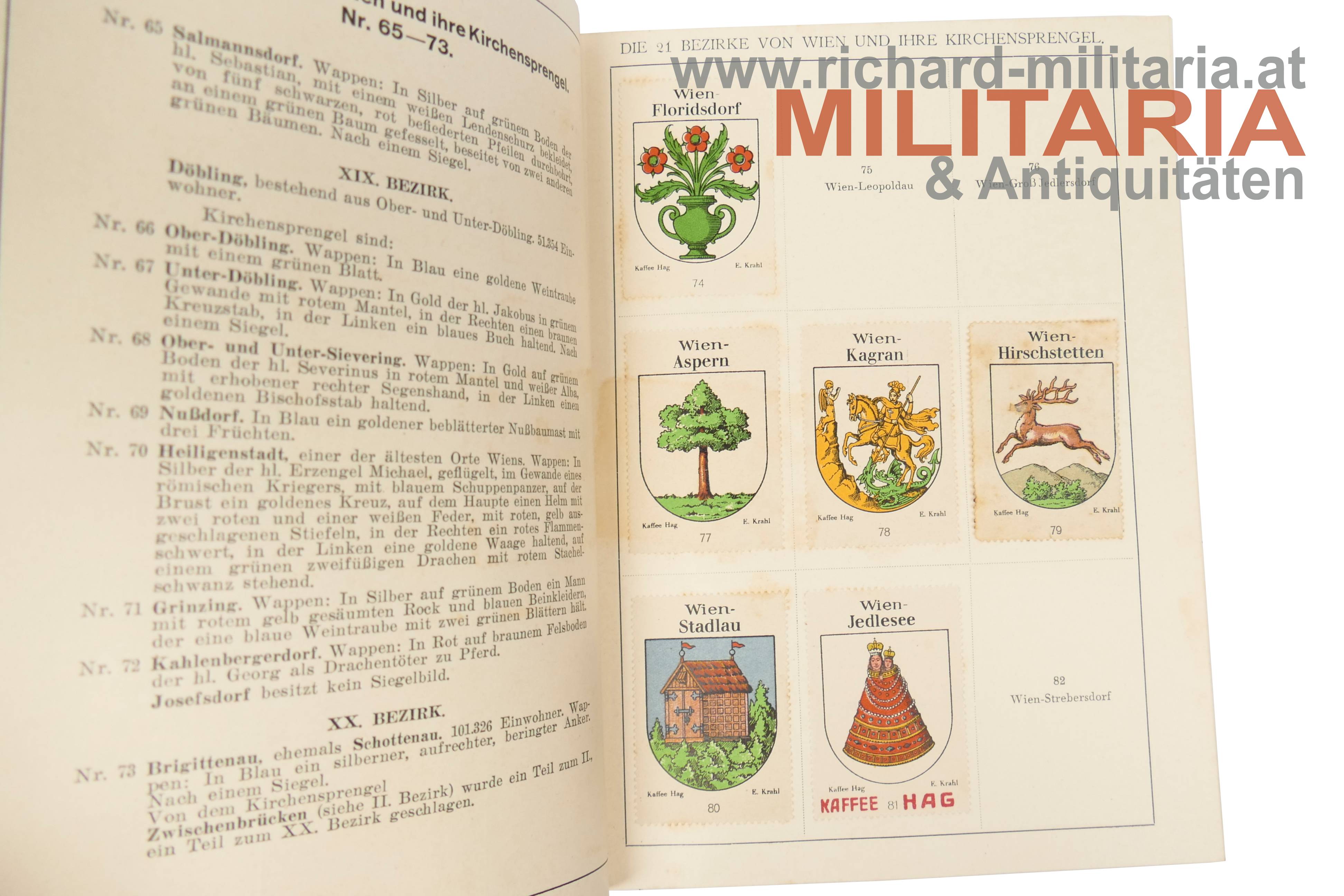 1. Republik - Sammelbuch "Die Wappen der Republik Österreich" - Kaffee-Hag