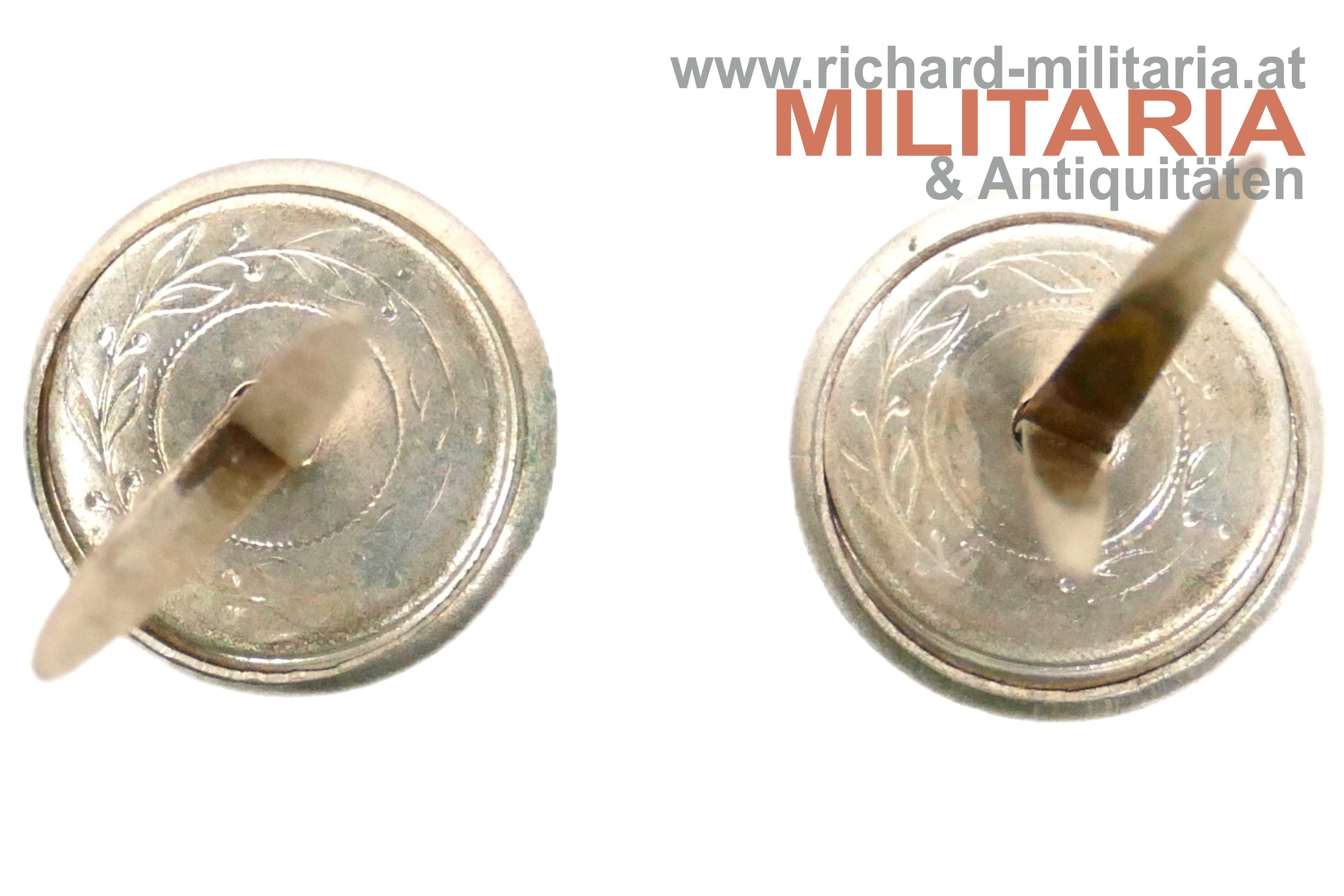 k.k. Landwehr IR 36 - Paar Knöpfe für die Feldkappe / schwarze Kappe 