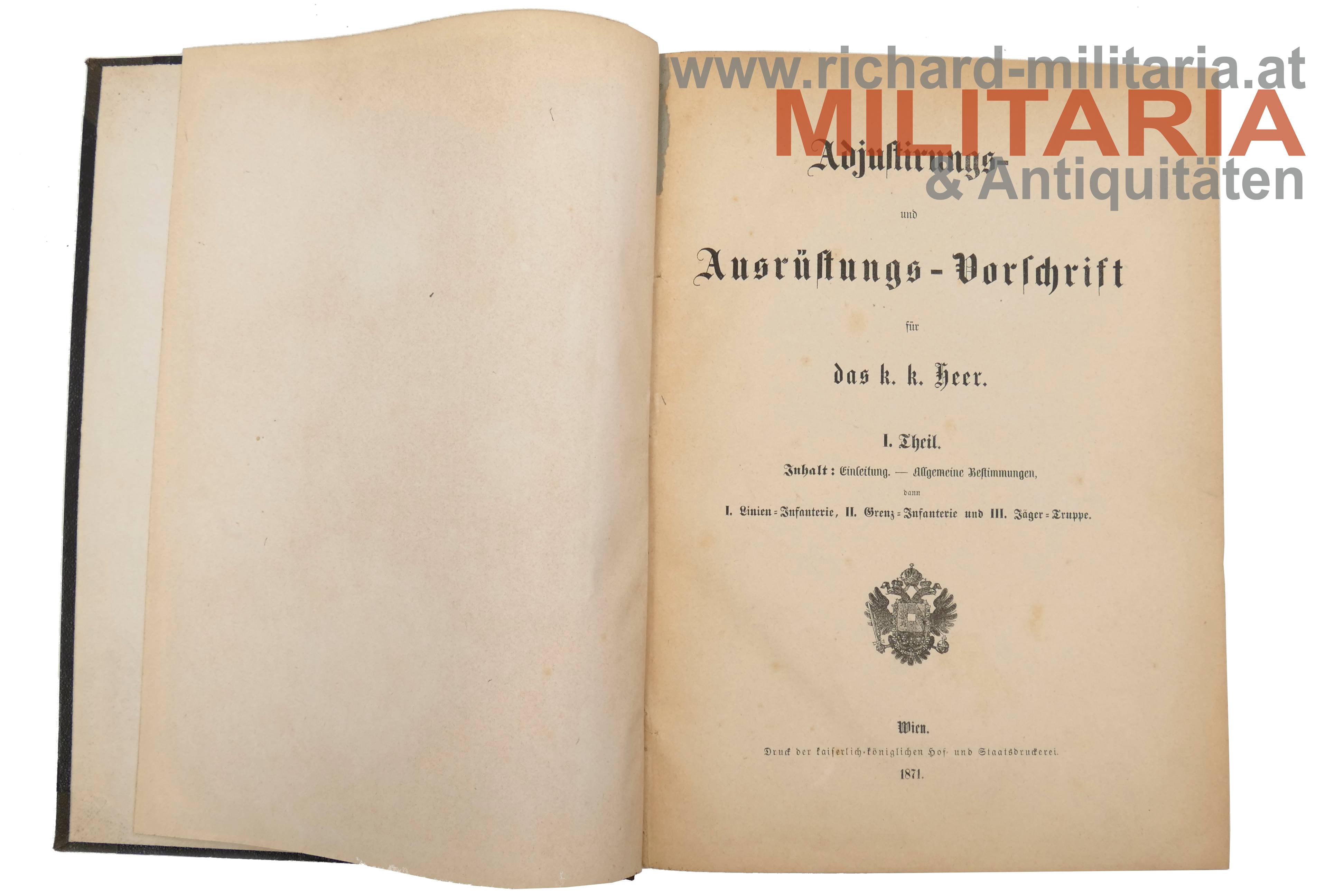 Adjustierungsvorschriften für das k.k. Heer - 1871
