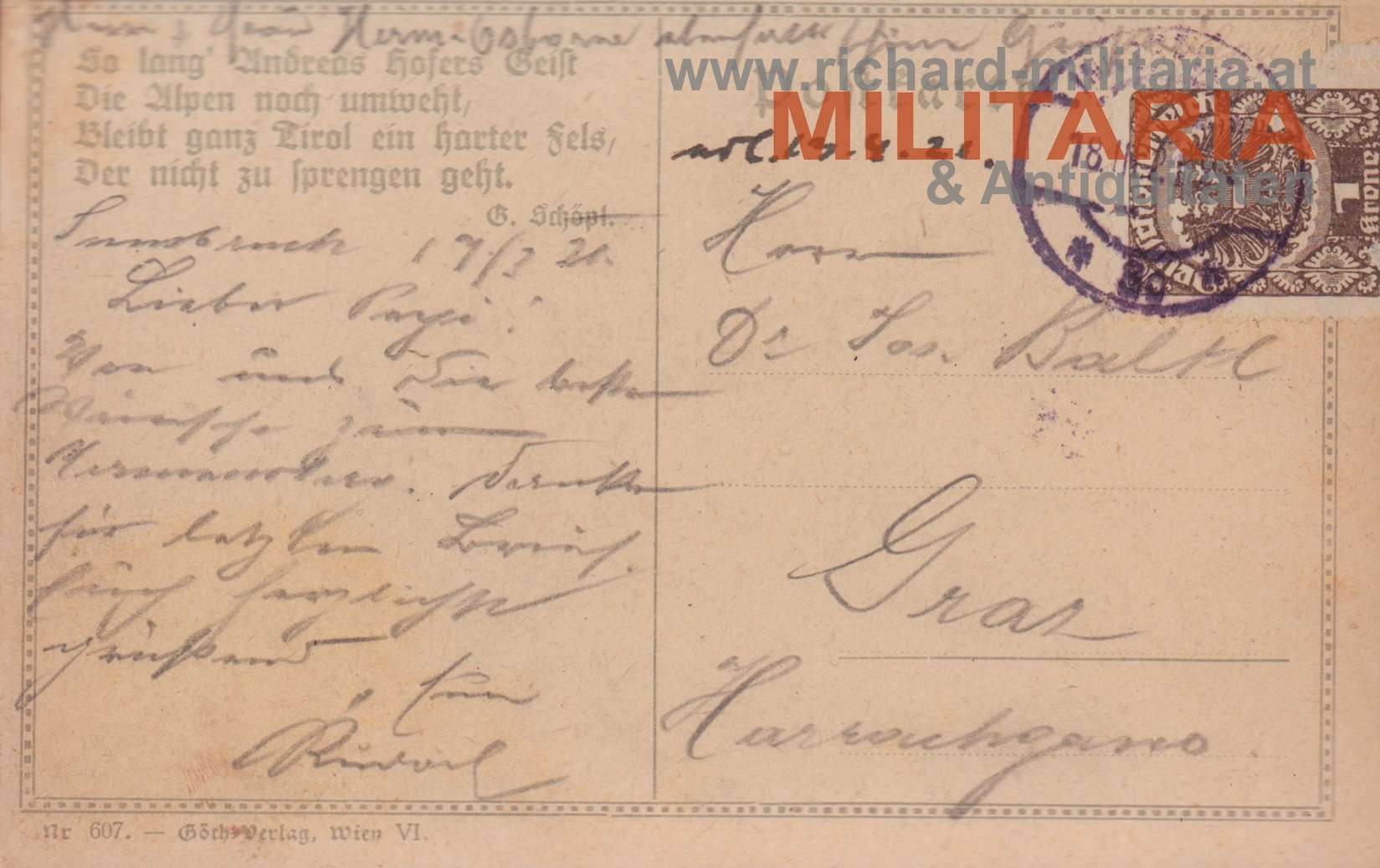 k.u.k. Postkarte Tirol