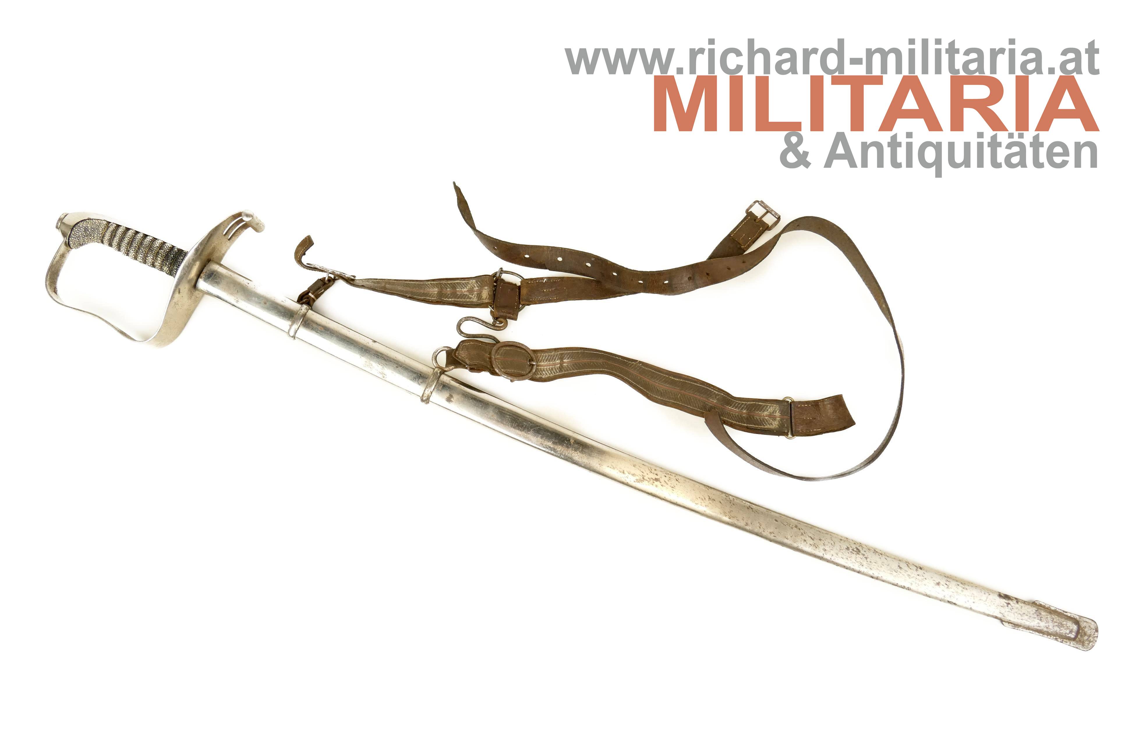 k.u.k. Infanterie-Offizierssäbel M1861 - mit Gehänge 1. Republik