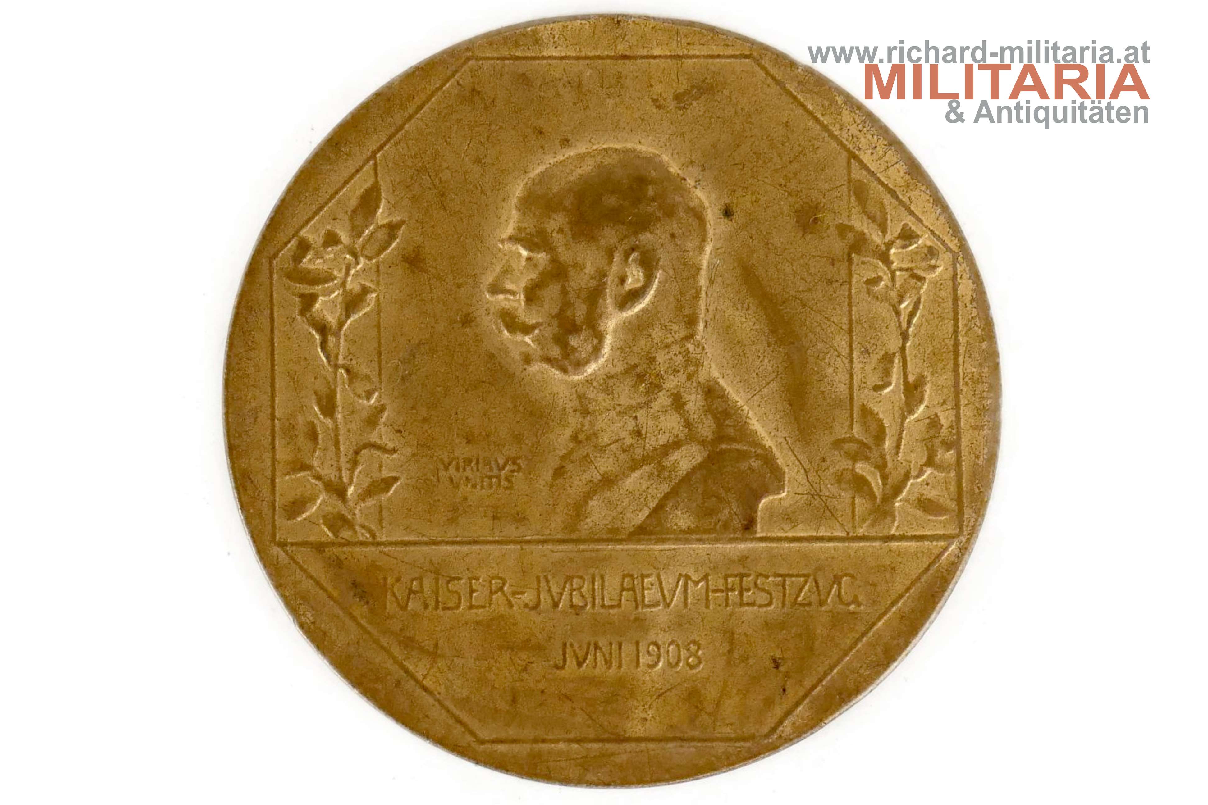 Erinnerungsmedaille an den Kaiser - Jubiläumsfestzug 1908