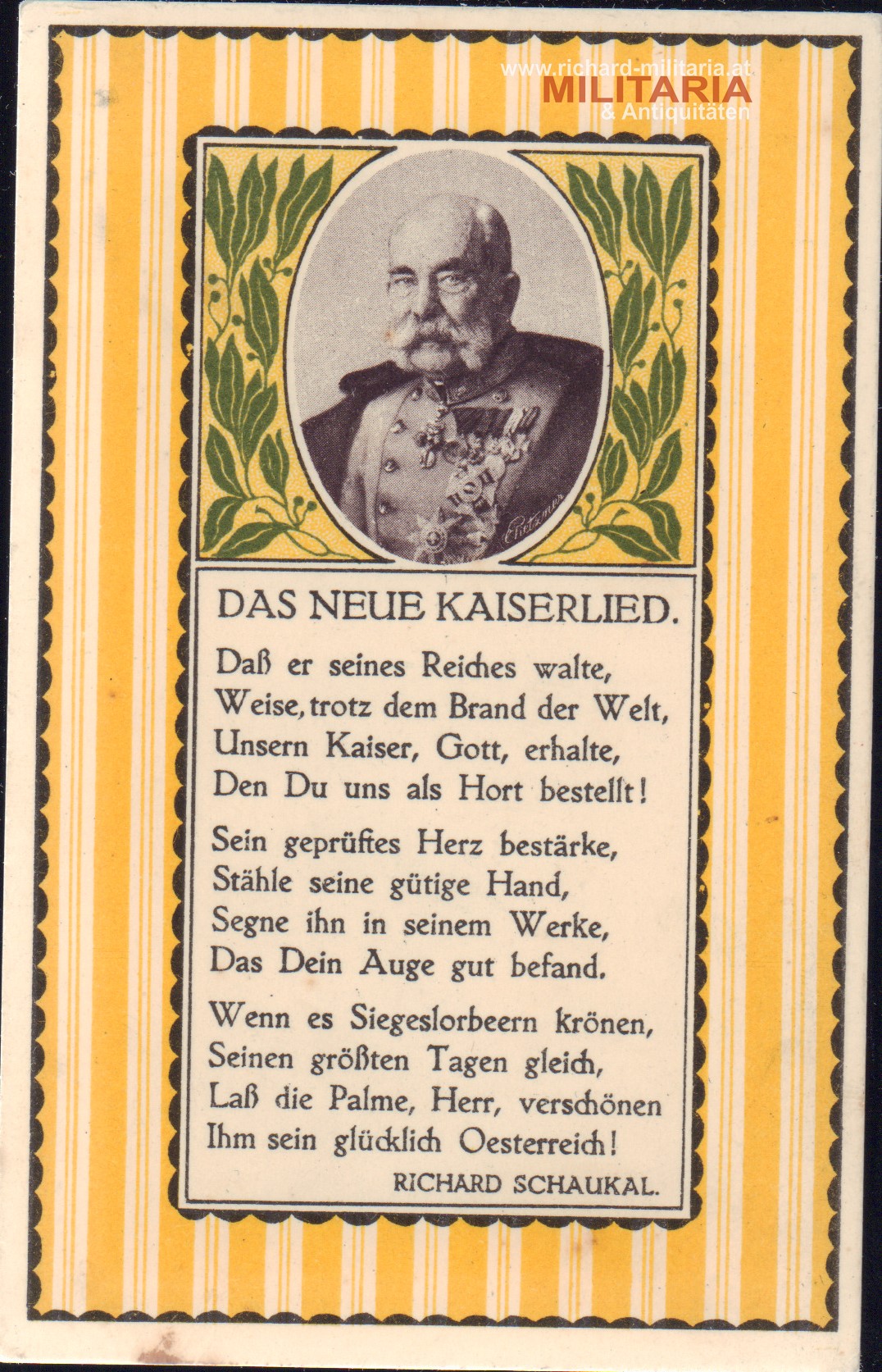 k.u.k. PK "Das neue Kaiserlied" - ungelaufen