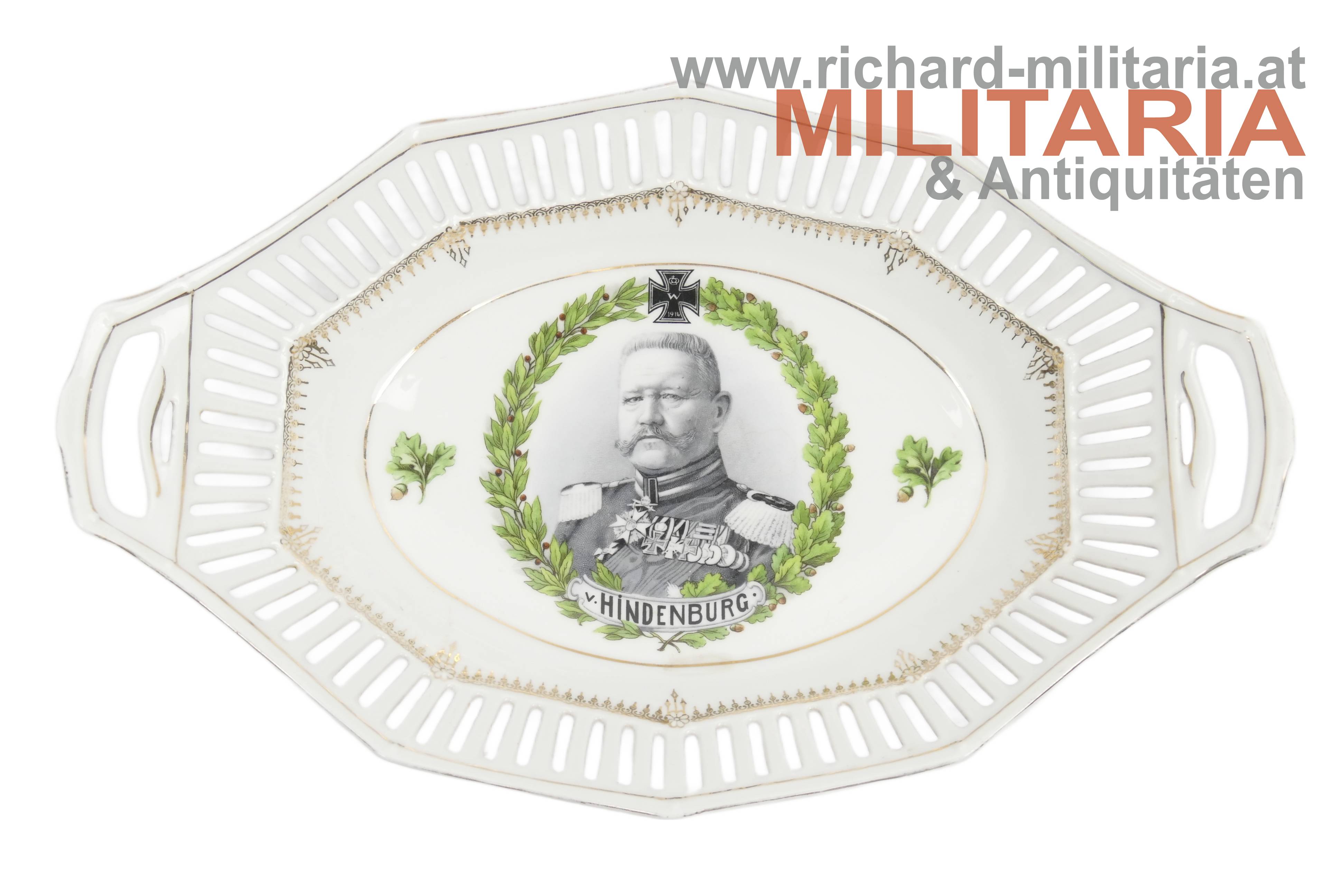 patriotische Porzellanschale - v. Hindenburg