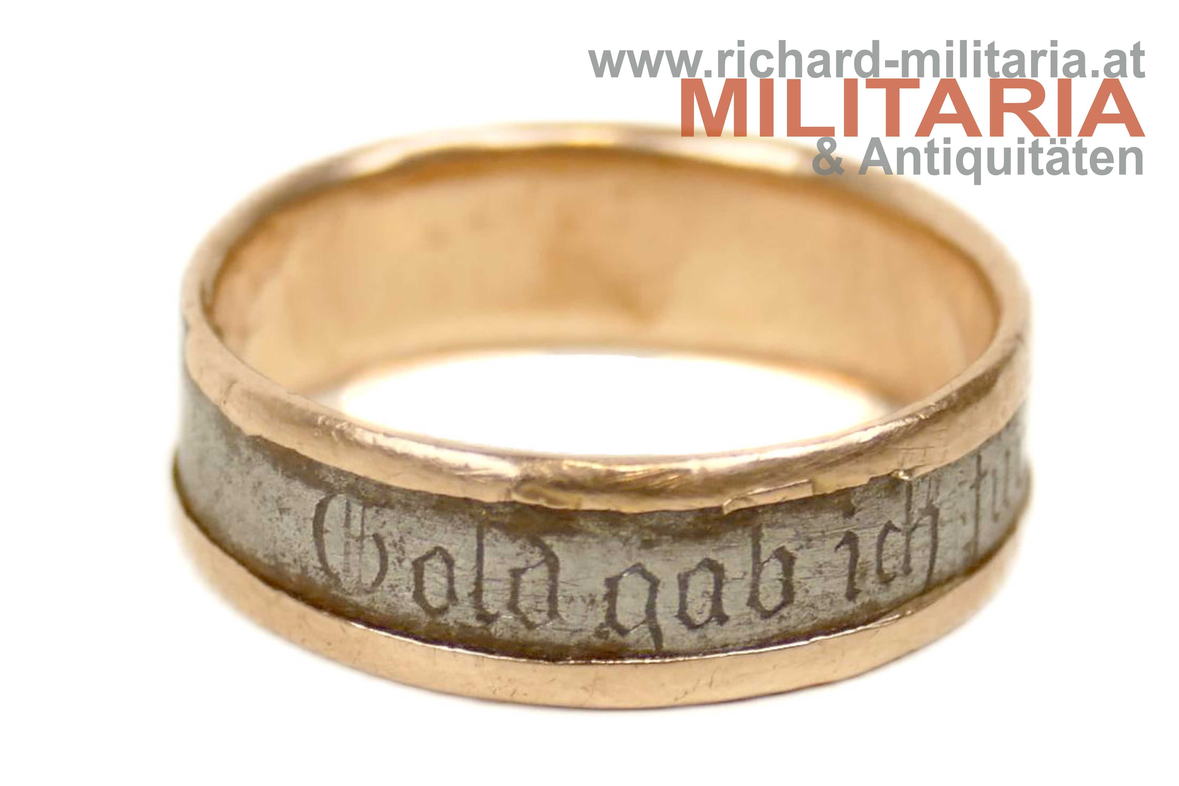 "Gold gab ich für Eisen ÖSK" - Ring - Goldeinlage 