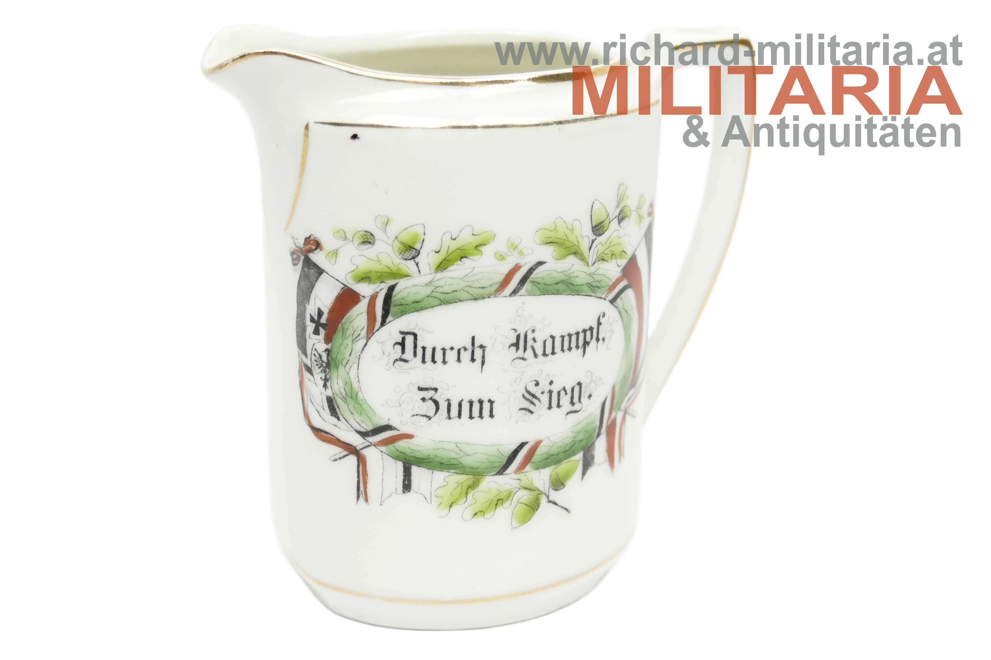 Deutsches Kaiserreich - Porzellankännchen - "Durch Kampf zum Sieg"