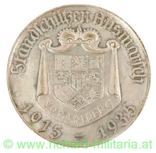 Vorarlberg - Standschützen Ausmarsch 1915-1935 - Silber-Medaille