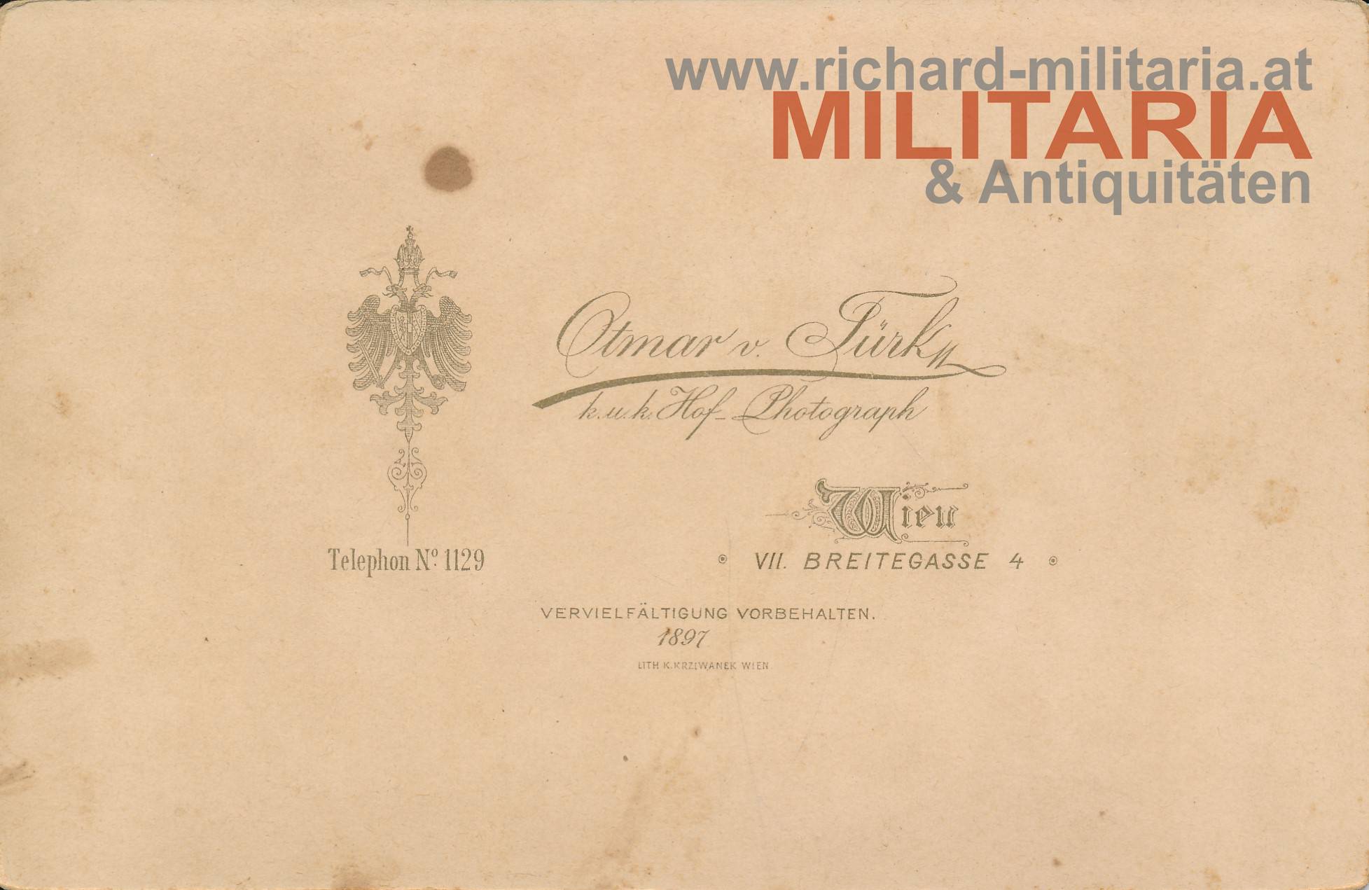 k.u.k. Hartkartonfoto - Erzherzogin Elisabeth (von Österreich) zu Windisch-Grätz