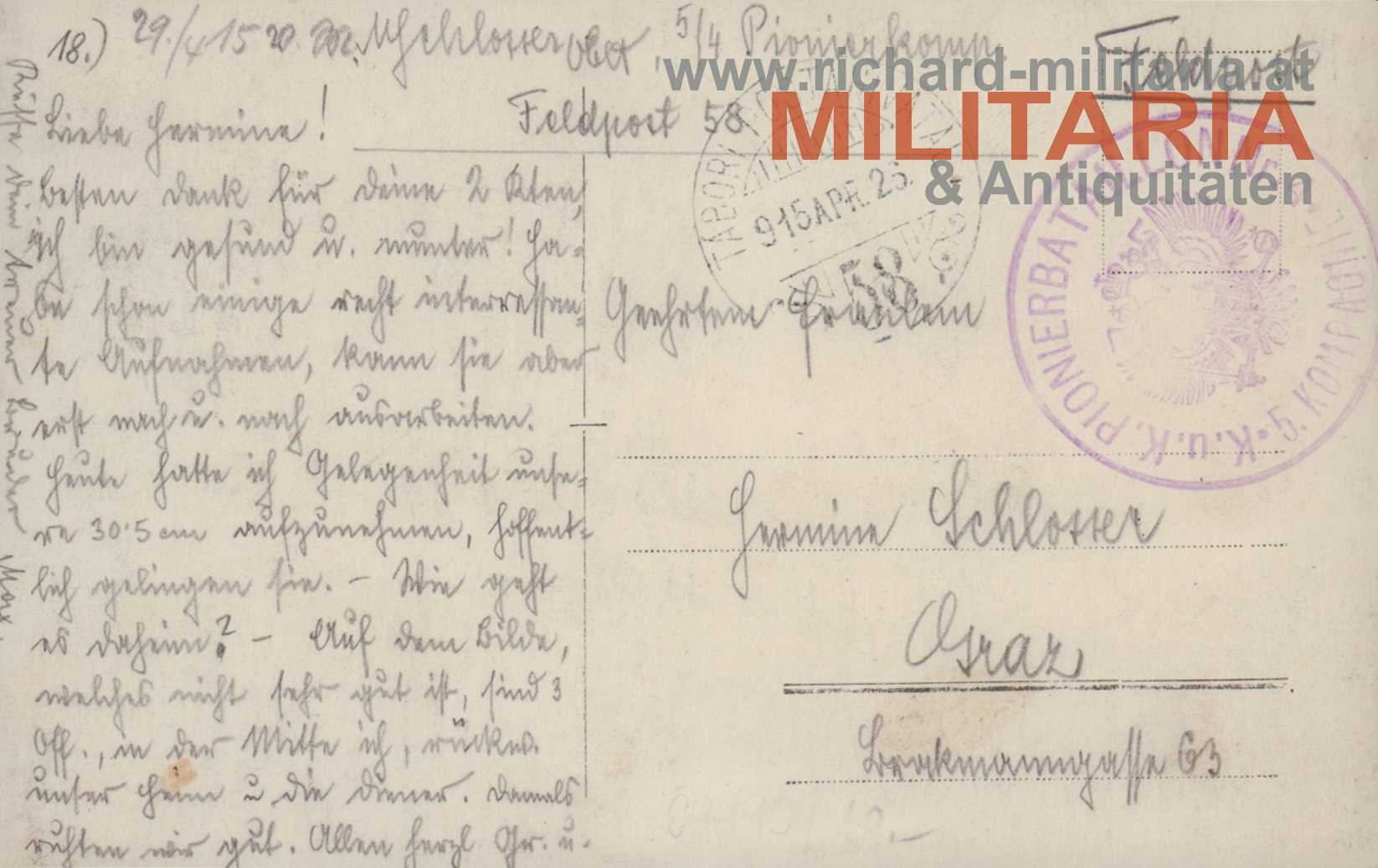 PK k.u.k. PionierBataillon Nr. 4