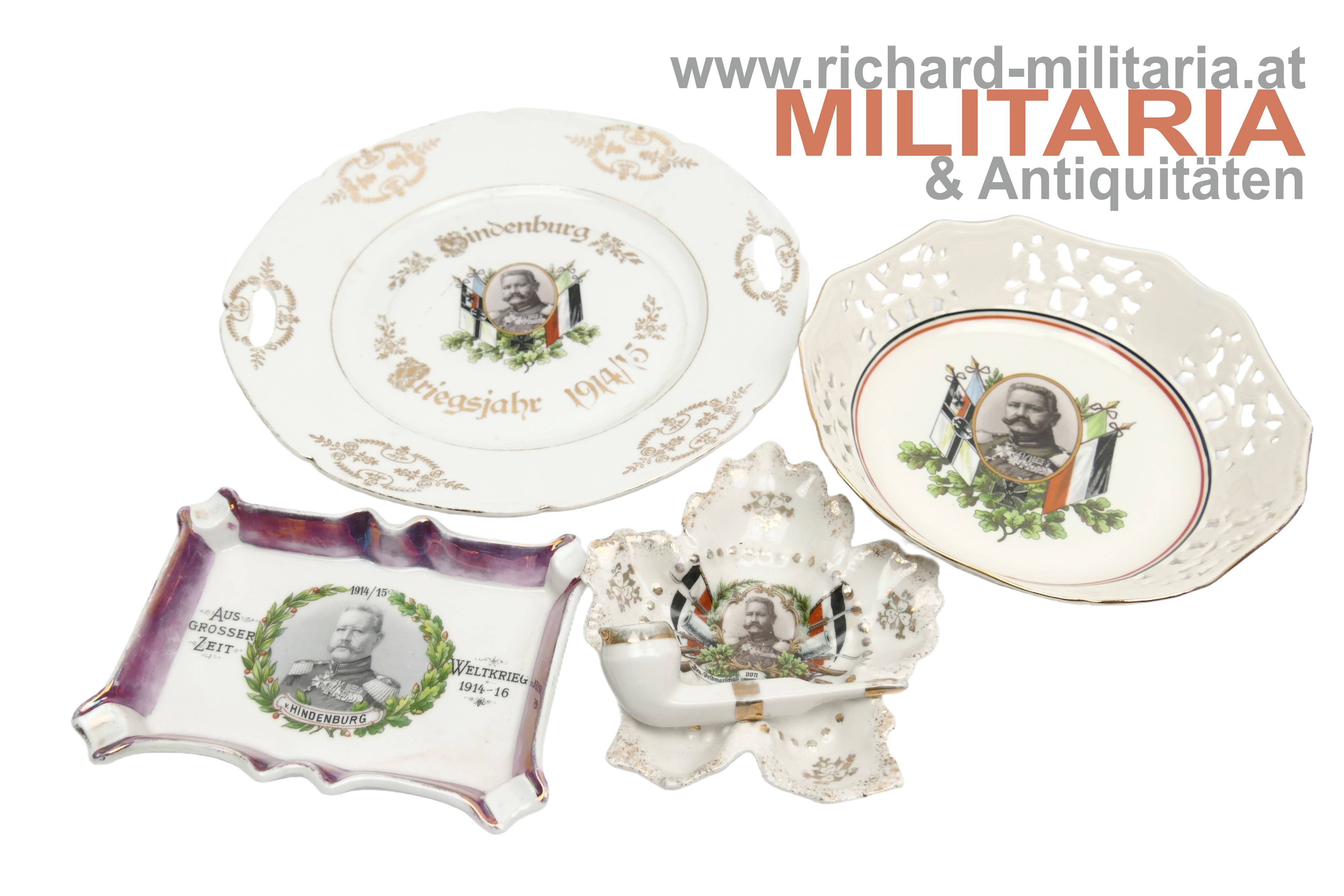 Konvolut patriotische Keramik - General Paul von Hindenburg