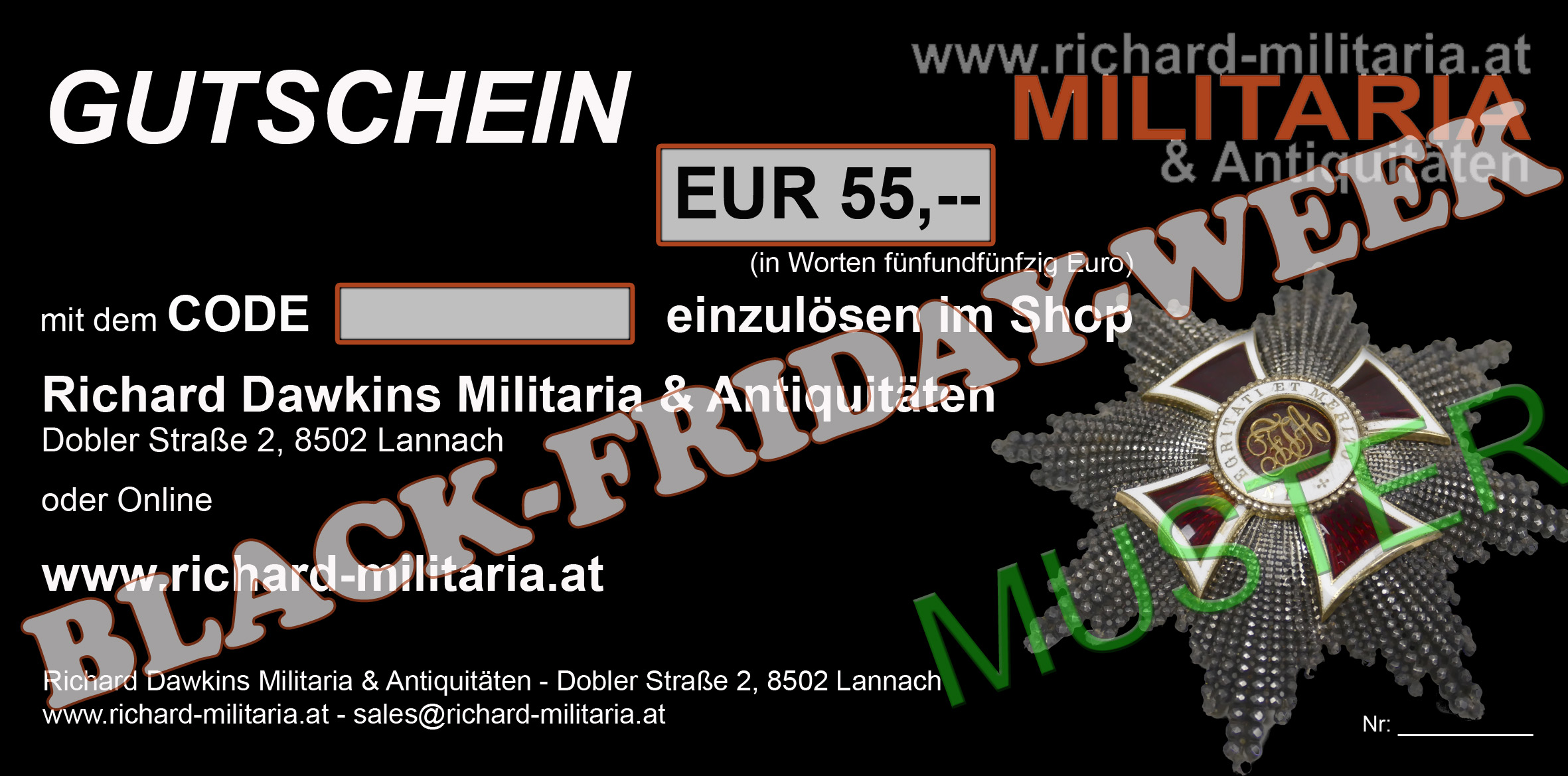 Black-Friday-Gutschein WERT 55,-- Euro