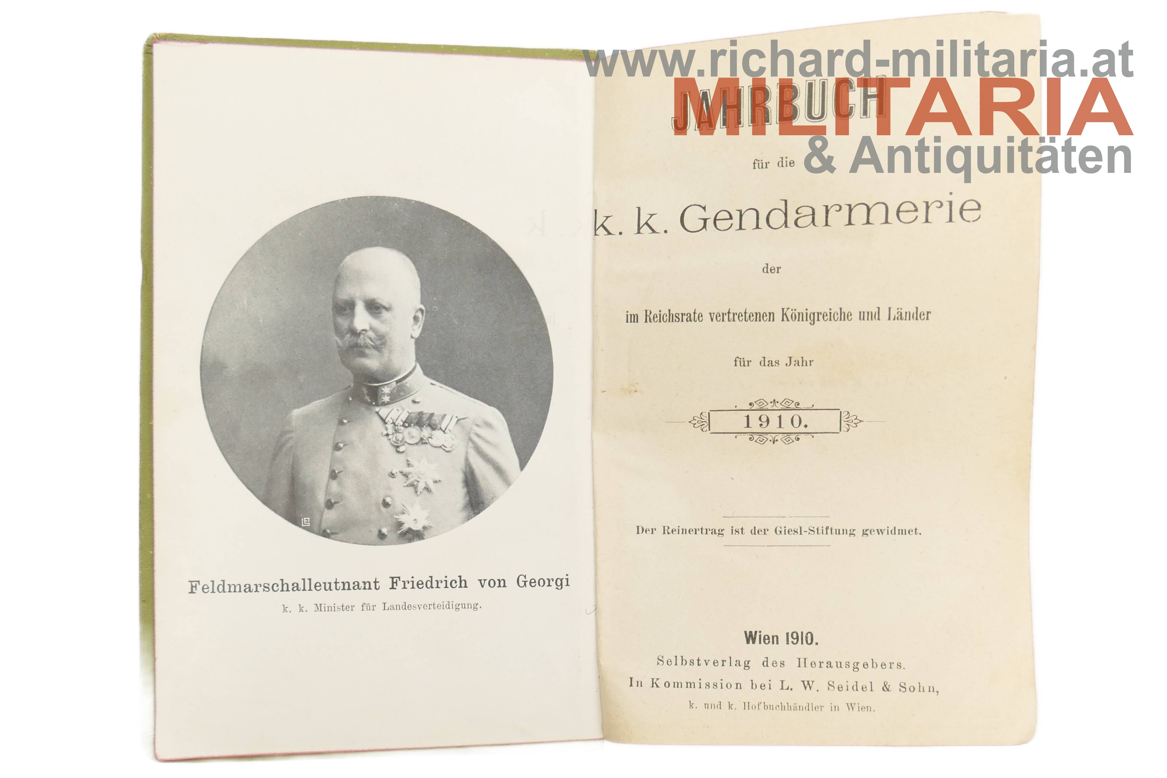 k.k. Gendarmerie Jahrbuch 1910