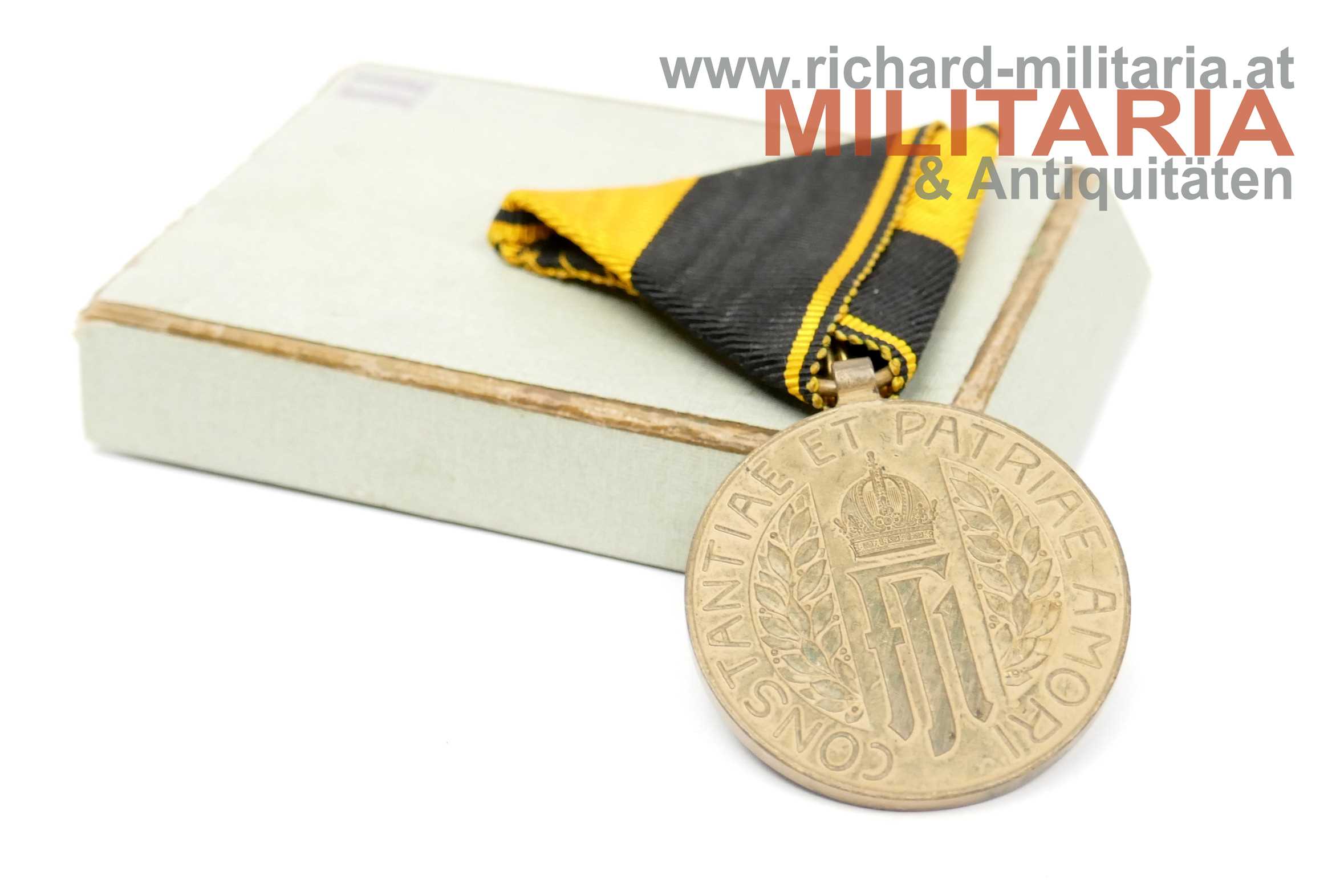Landsturmmedaille Quinque Lustra (25 Jahre) mit Verkaufsetui