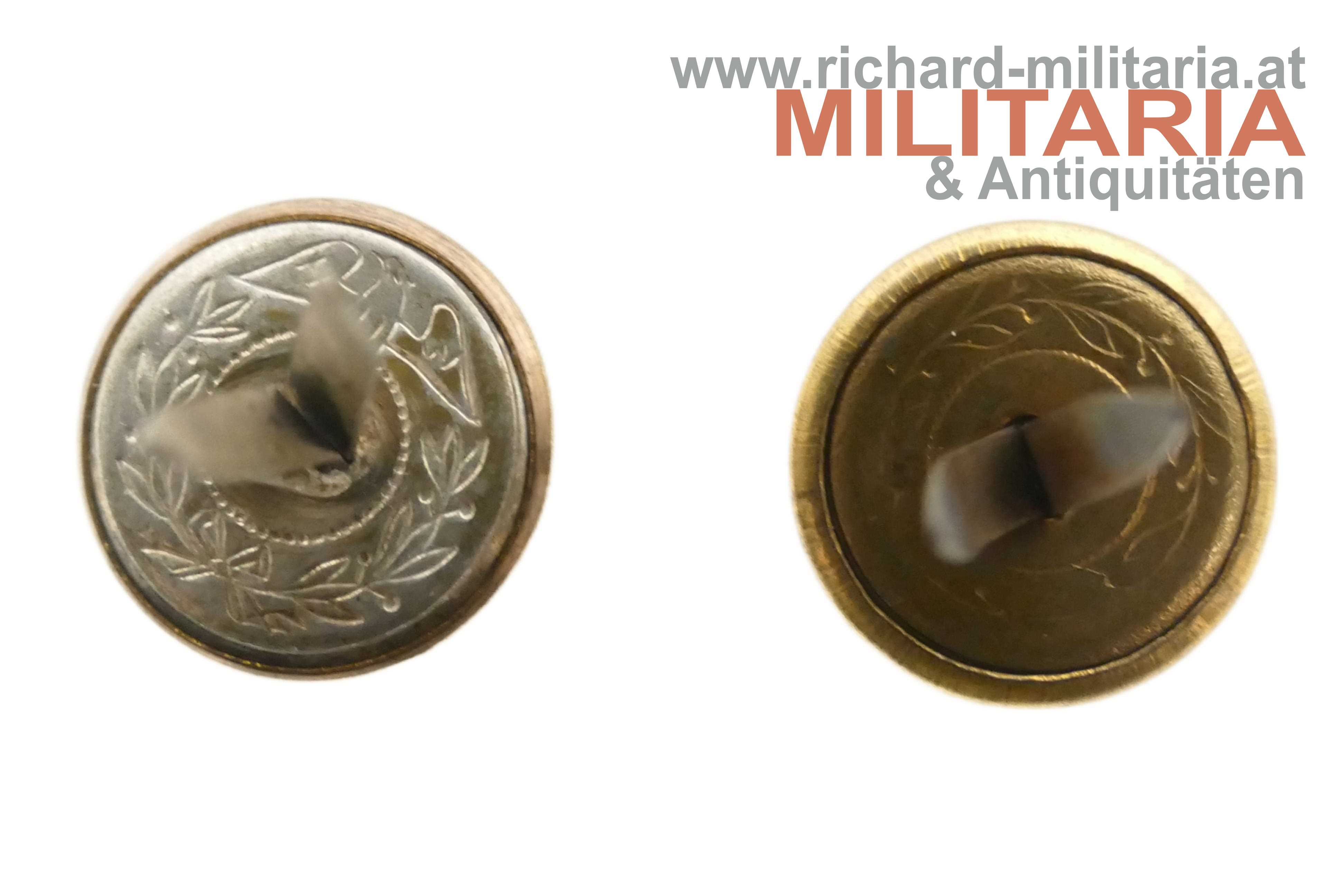 k.u.k. IR 23 - Paar Knöpfe für die Feldkappe / schwarze Kappe 