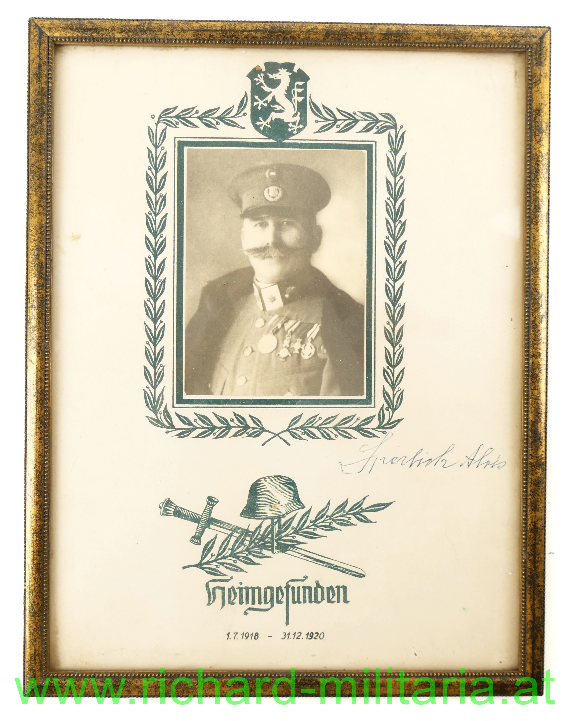 Urkunde - Gendarmerie - 1. Republik - 1.7.1918-31.12.1920