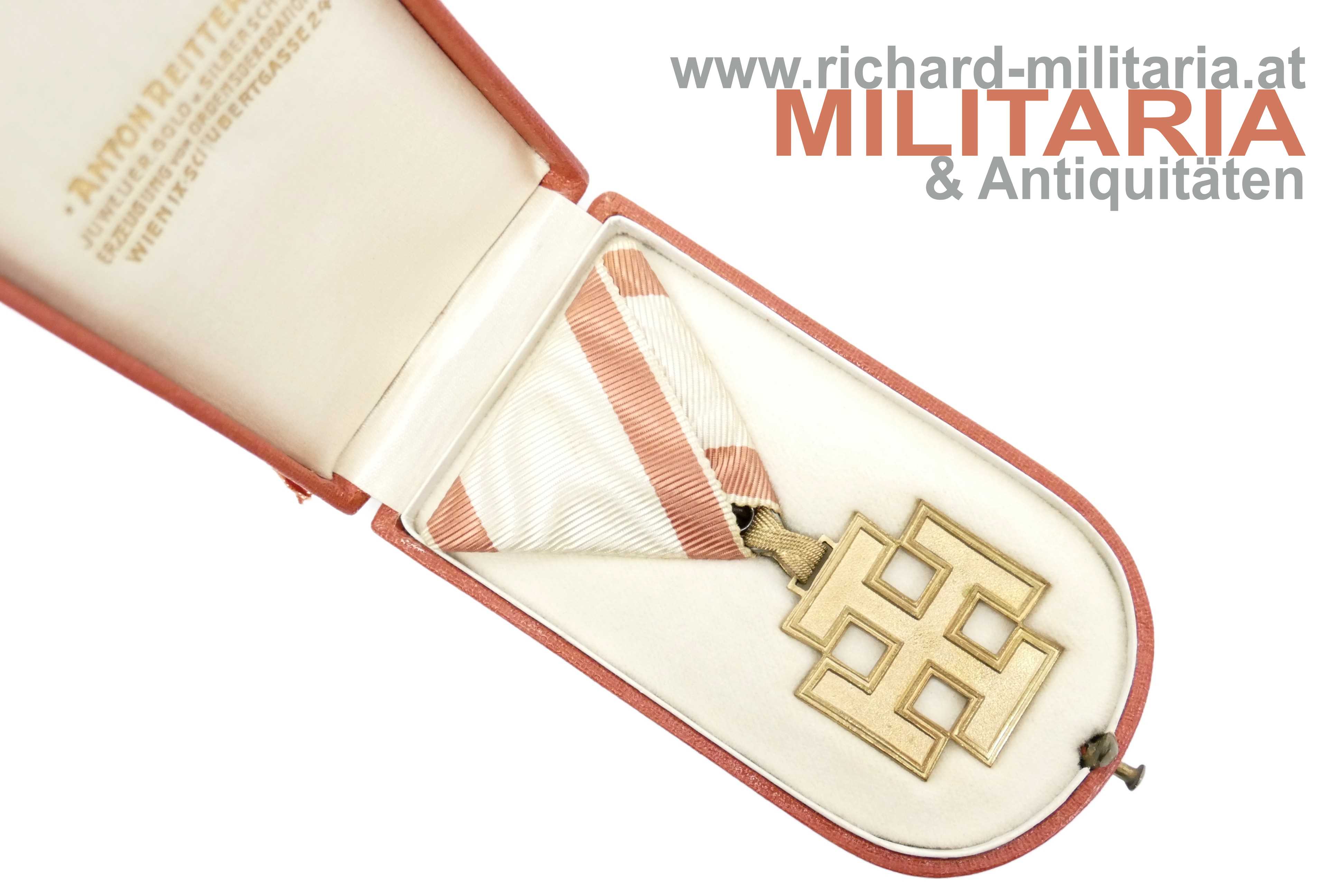 Goldenes Verdienstzeichen / Verdienstkreuz - Österreich 1. Republik