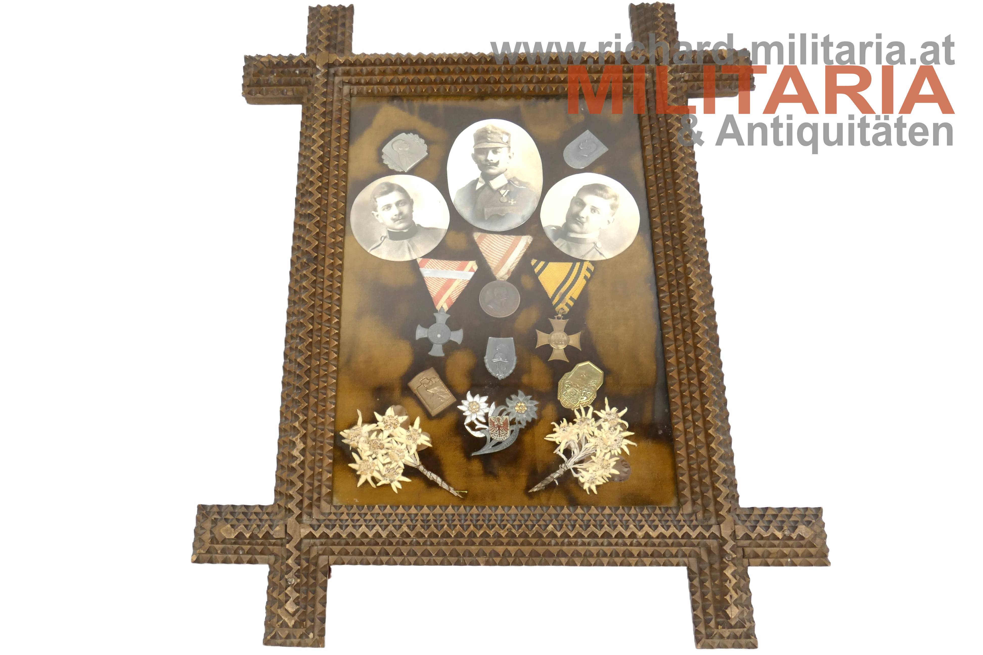 k.u.k. patriotisches Wandbild - Kappenabzeichen - Tirol