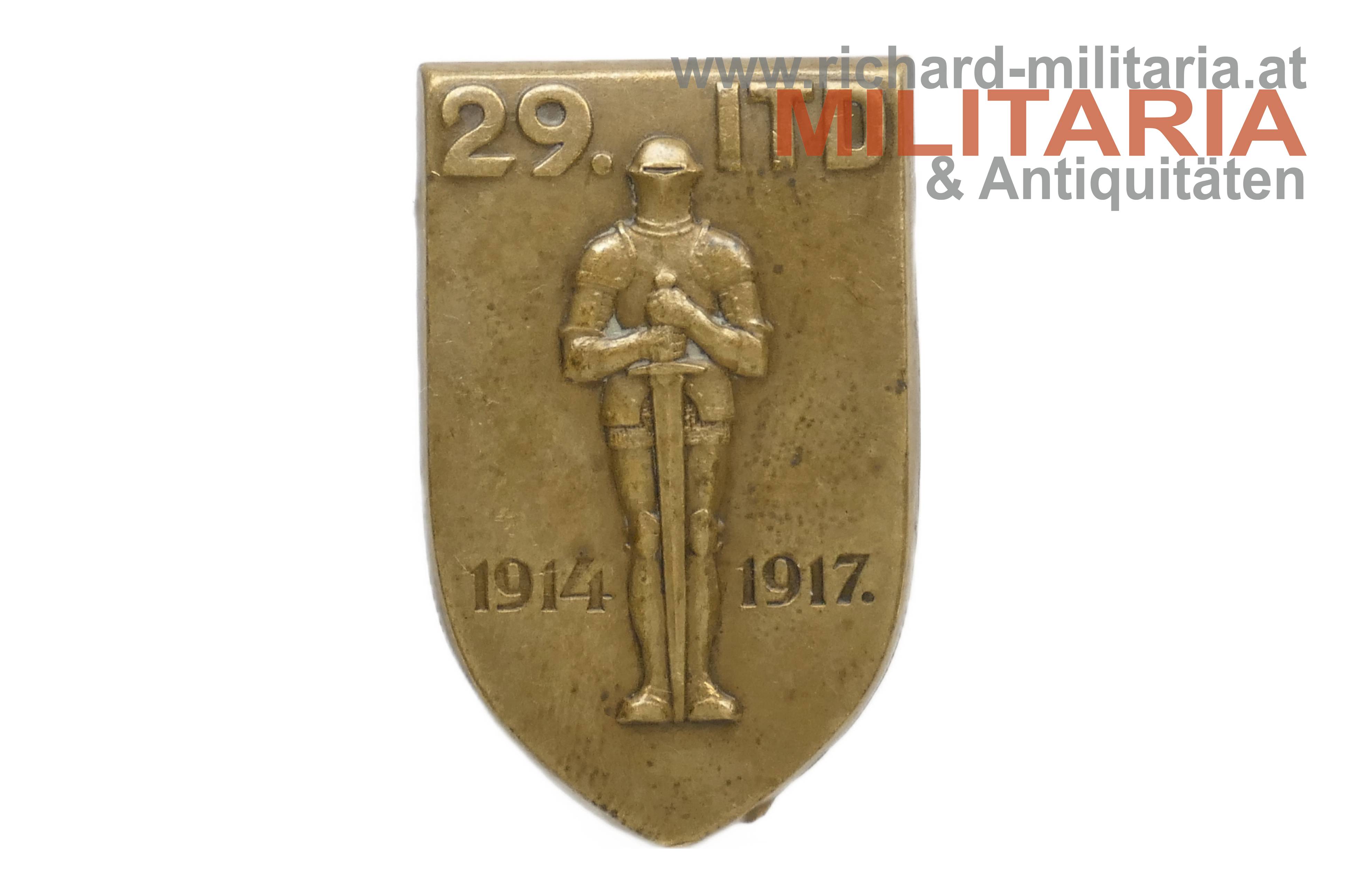 k.u.k. Kappenabzeichen - 29. ITD 1914-1917