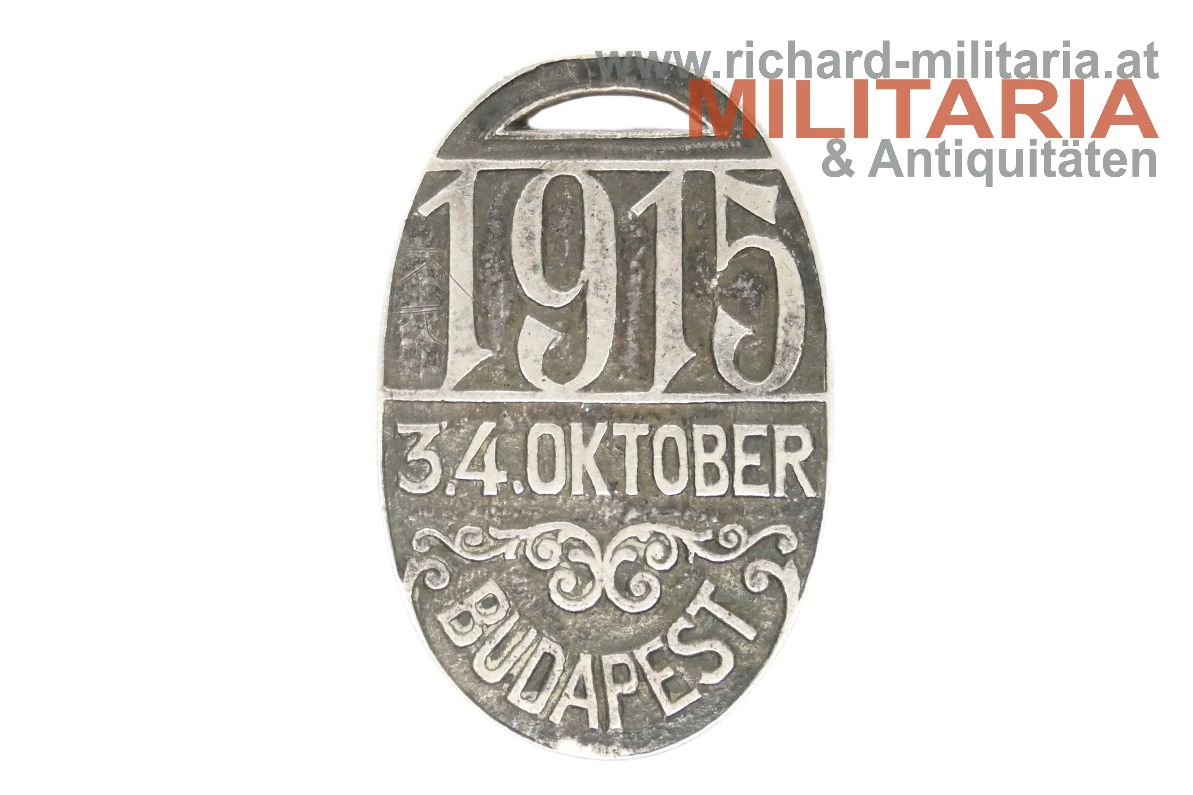 k.u.k. Anhänger - 3. & 4. Oktober 1915 Budapest - FJ1 - SILBER