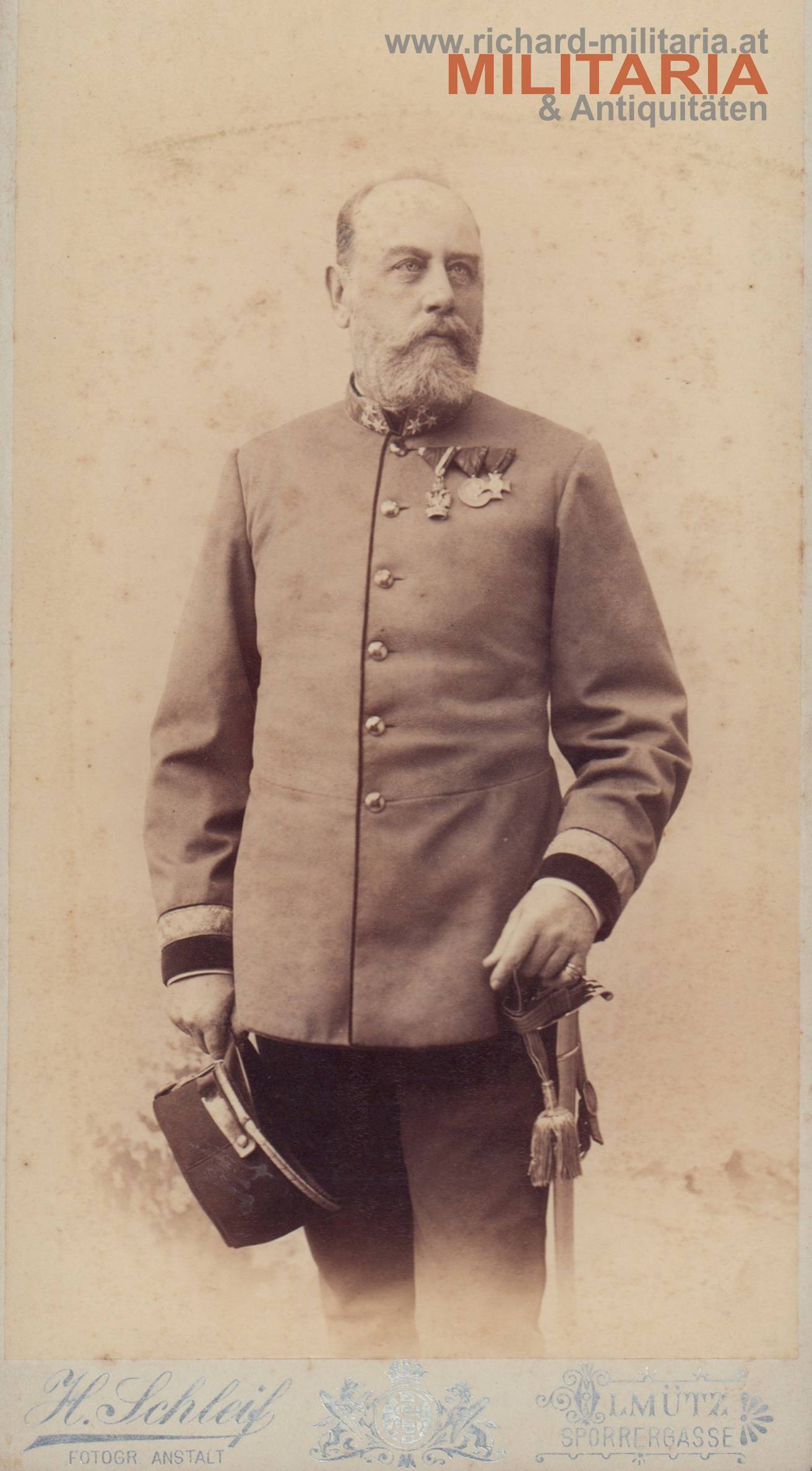 k.u.k. Hartkartonfoto - Oberst - EKO3 Frieden