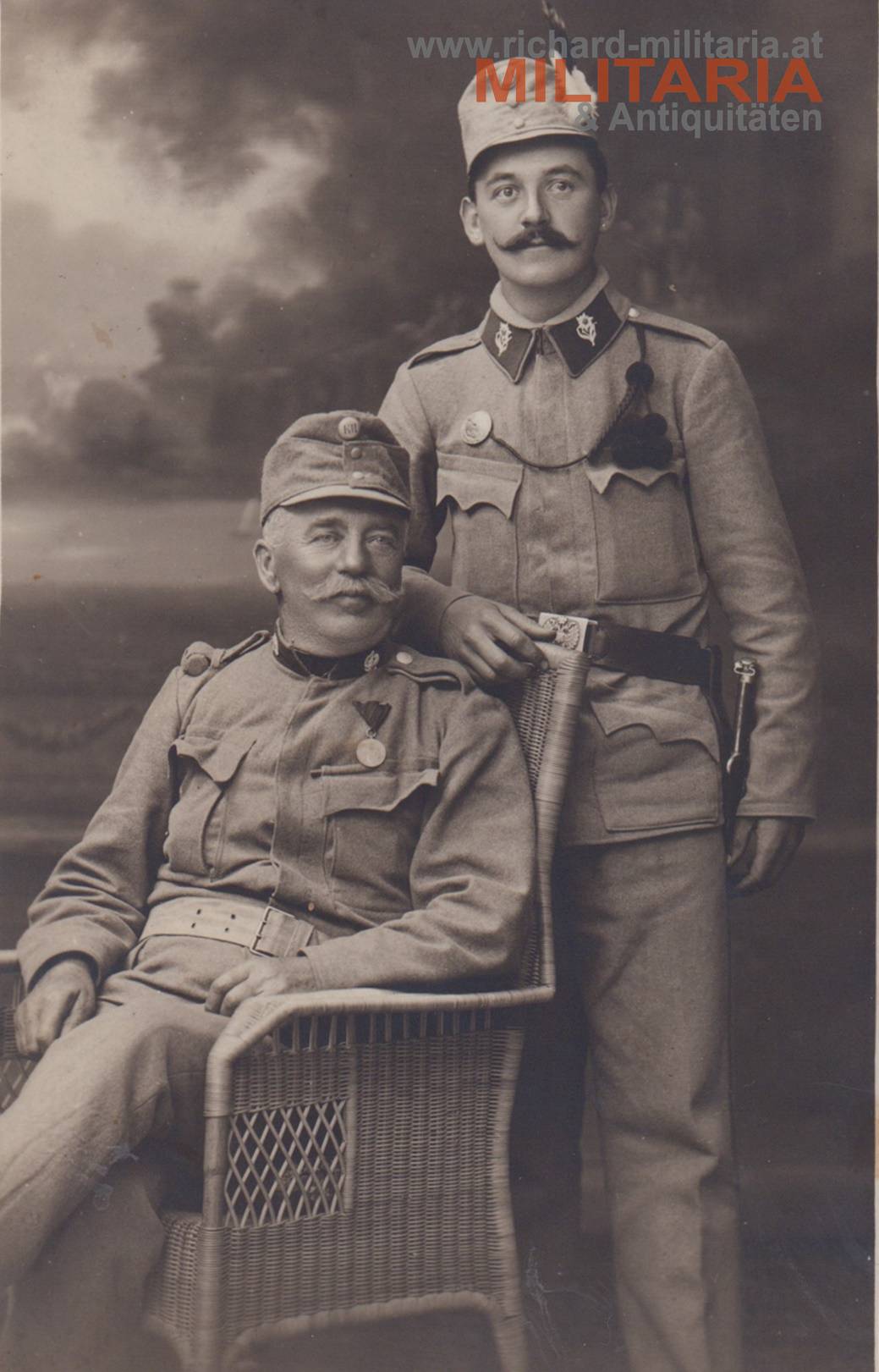k.k. Foto - Standschütze und Landesschütze (Vater und Sohn)
