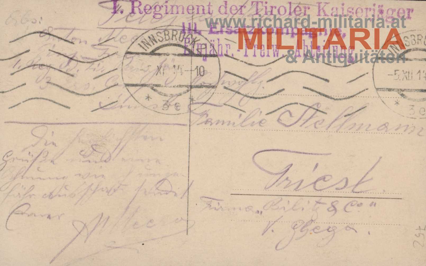 k.u.k. I. Regiment der Tiroler Kaiserjäger - Einjährig-Freiw.-Abteilung 