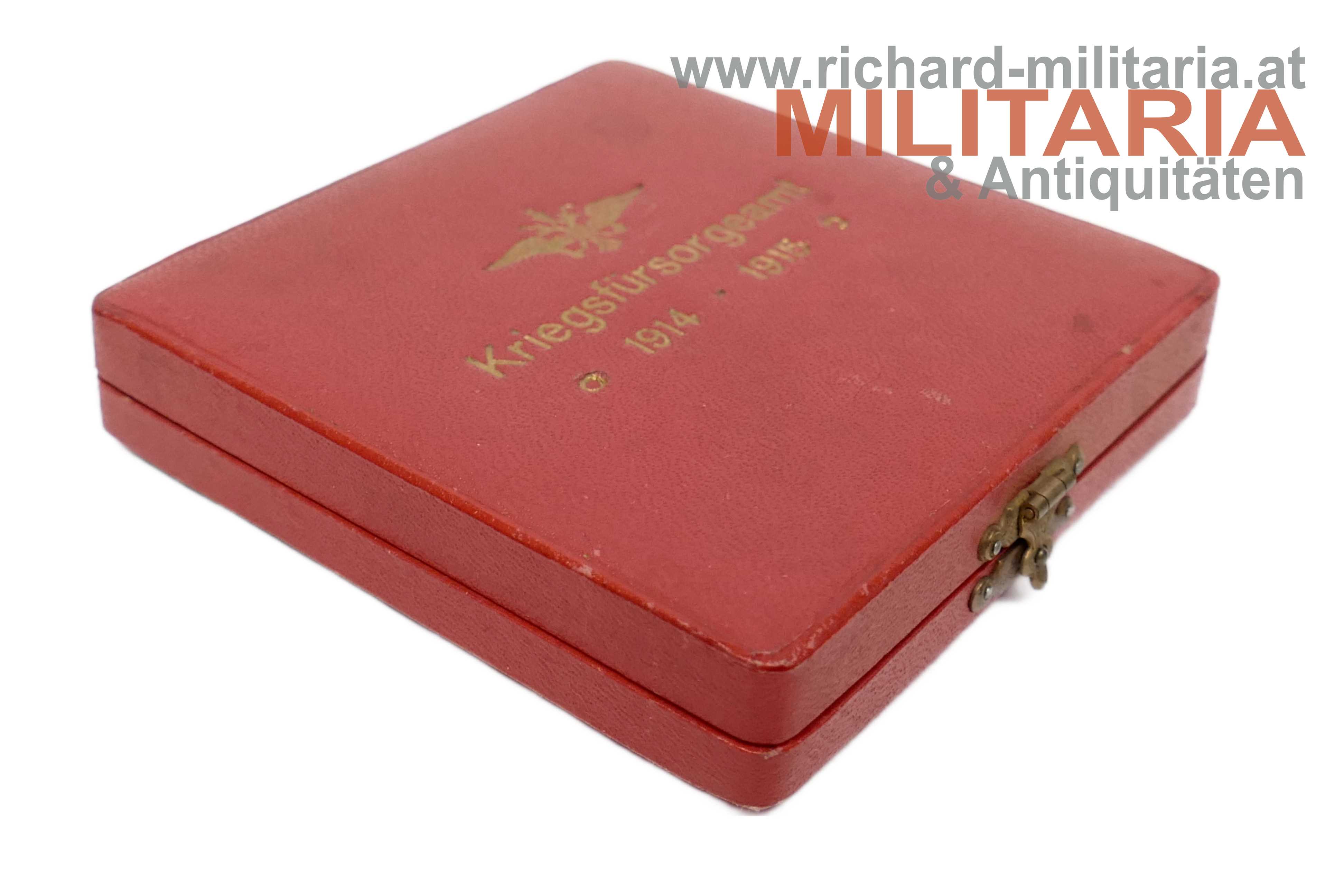 Kriegsfürsorgeamt - Bronzemedaille Generaloberst Erzherzog Eugen mit Etui