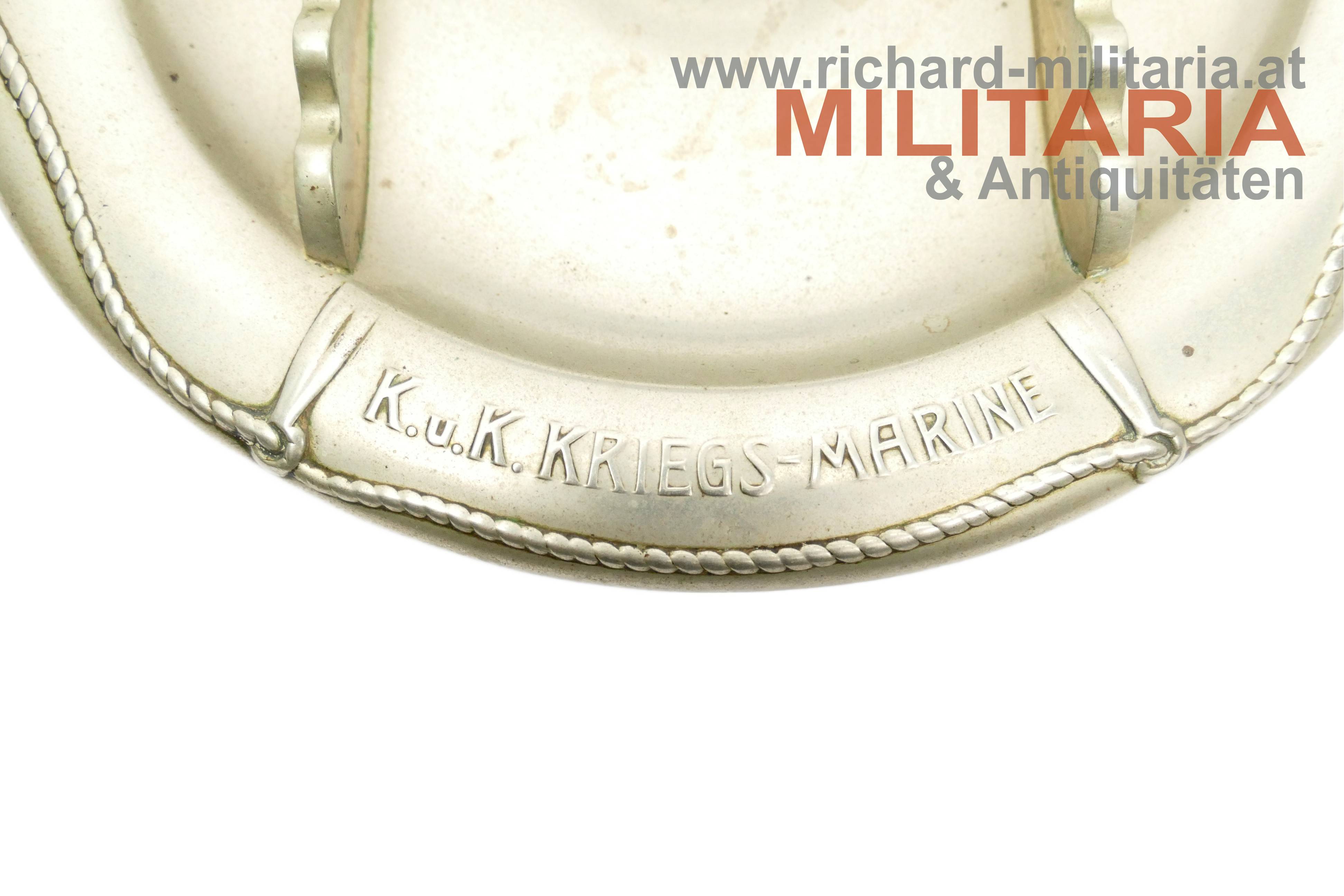 k.u.k. Kriegsmarine - Tintenfass mit Untersetzer