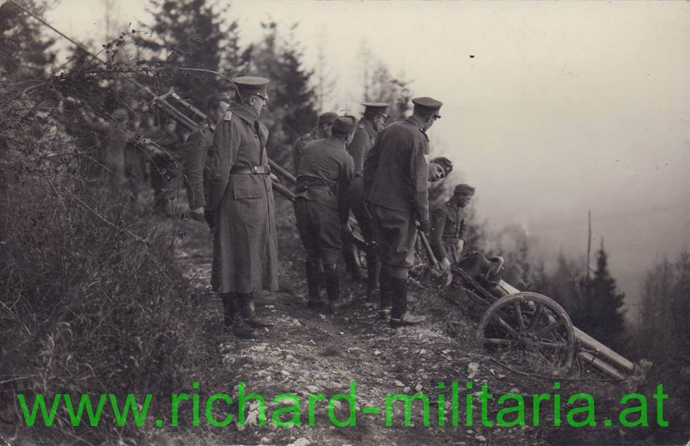 PK -  Österreich Bundesheer 1. Republik - Feldhaubitze-Transport im steilen Gelände