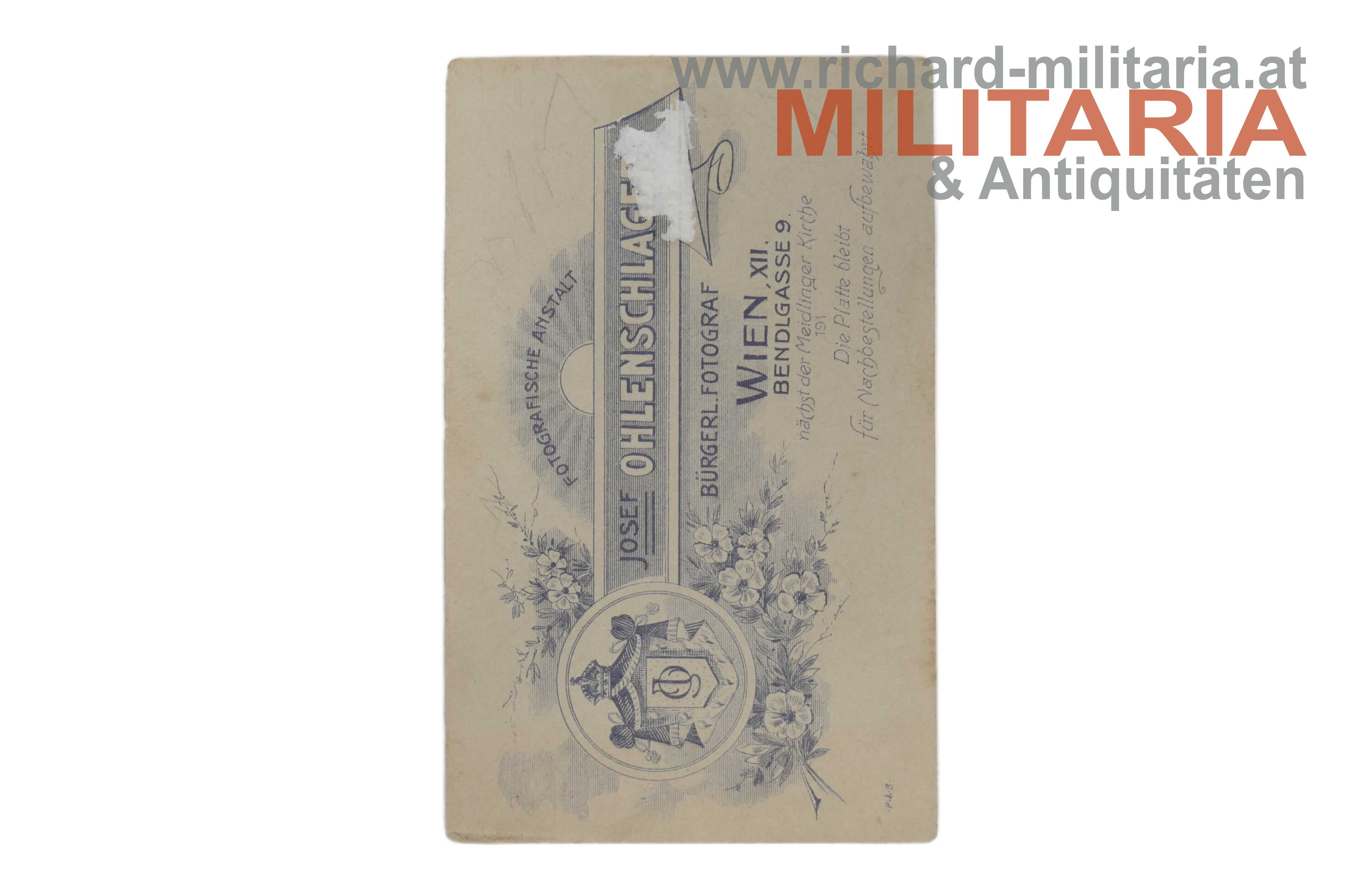 k.u.k. Hartkartonfoto - Infanterist "Heil ins Feld!"