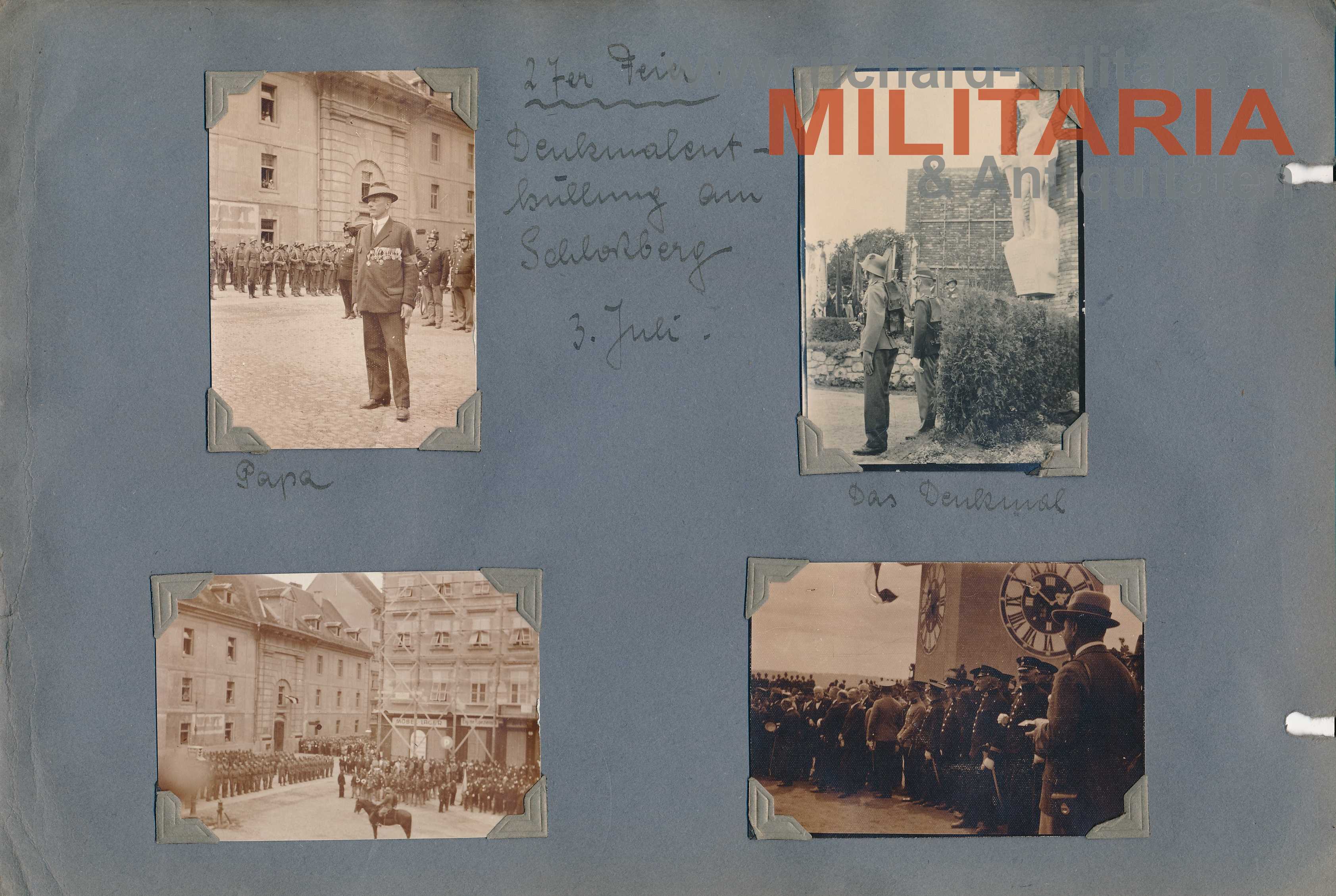 k.u.k. IR 27 - "27er Feier" - Denkmalenthüllung am Schloßberg 3. Juli 1932