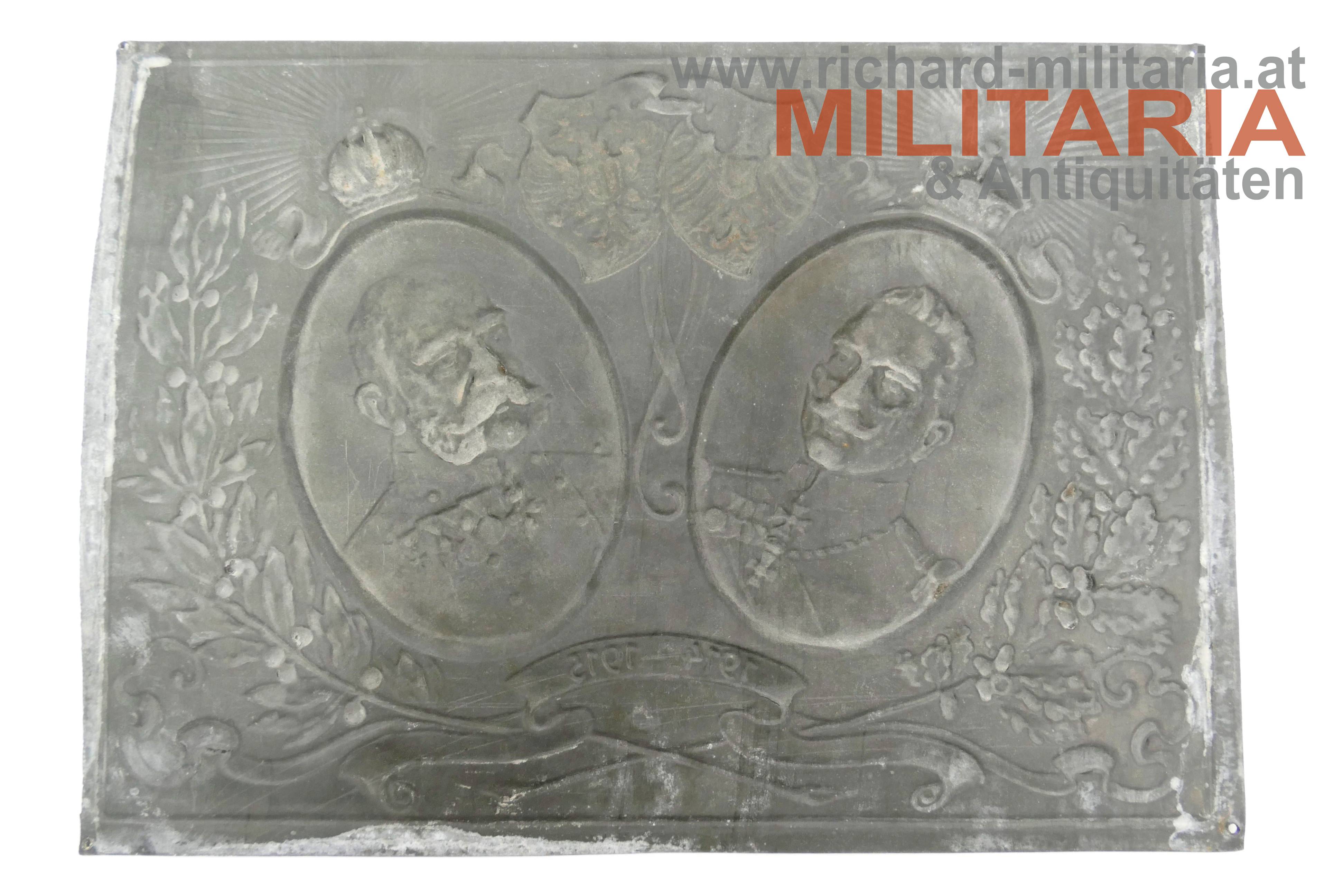 patriotische Platte - Kaiser Franz Joseph und Kaiser Wilhelm 1914-1915