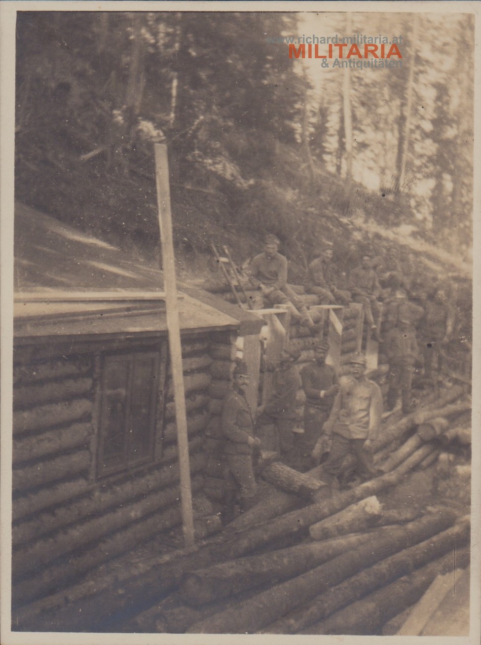 k.u.k. Foto "Unterstandbau Stabet 1916"