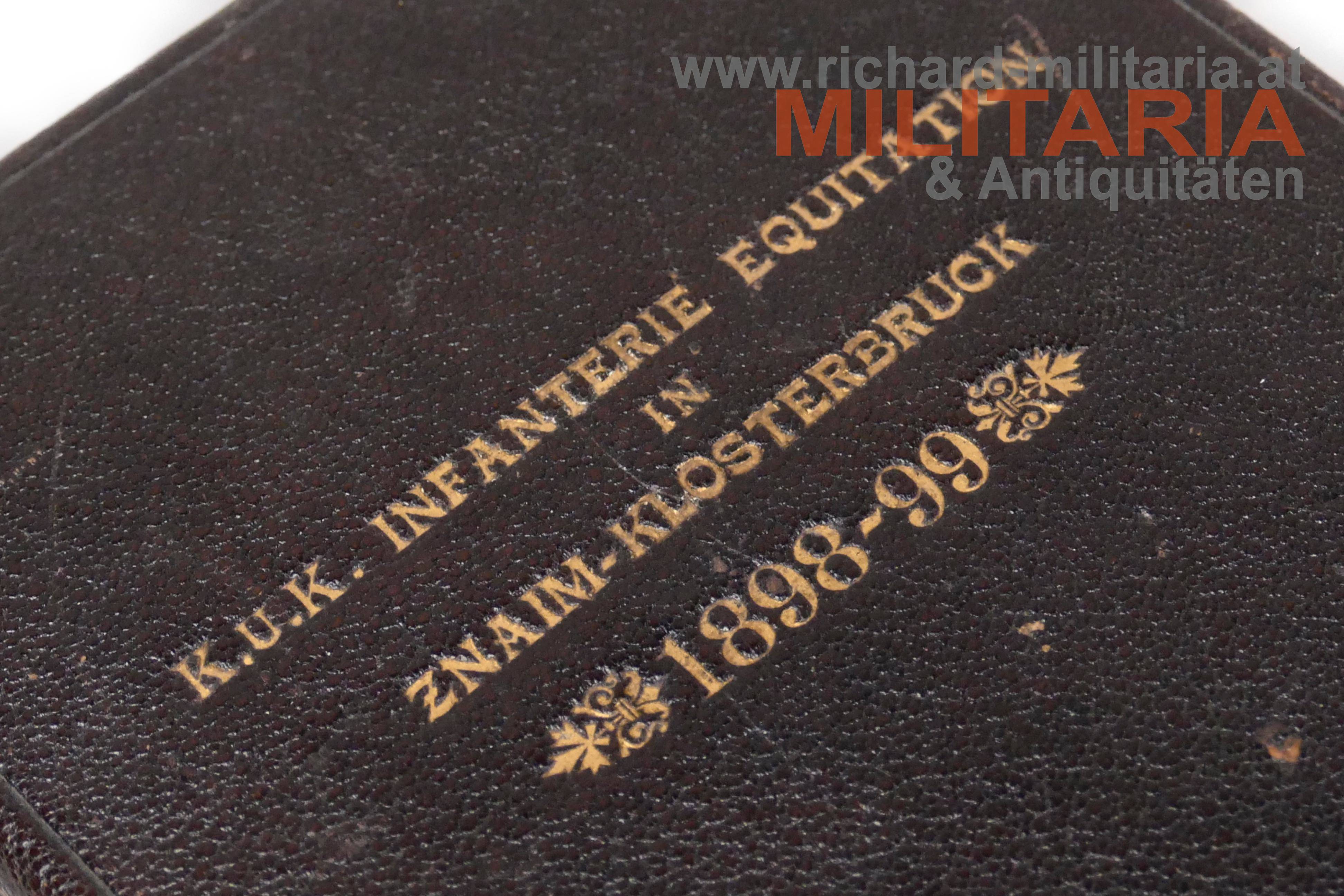 k.u.k. Infanterie Equitation in Znaim-Klosterbruck 1898-99 - Etui 
