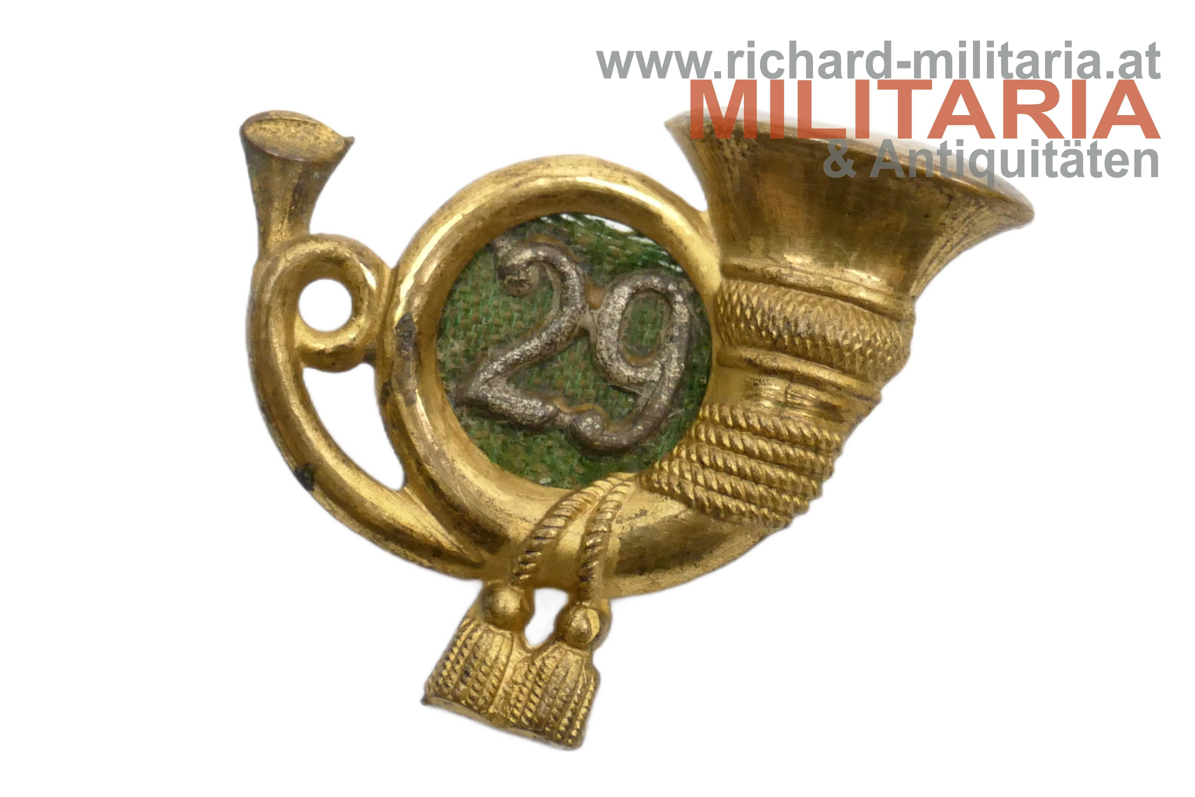 k.k. Jägerhorn für Kappe - 29er-Jäger