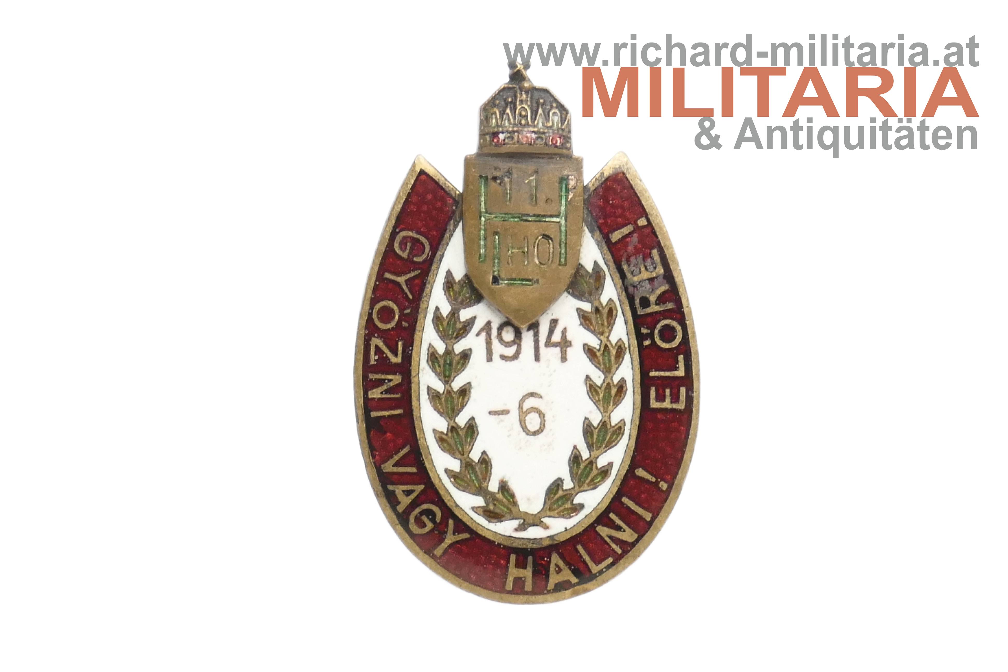 k.u. Kappenabzeichen - 11. Honvéd Kavallerie Division 1914-1916