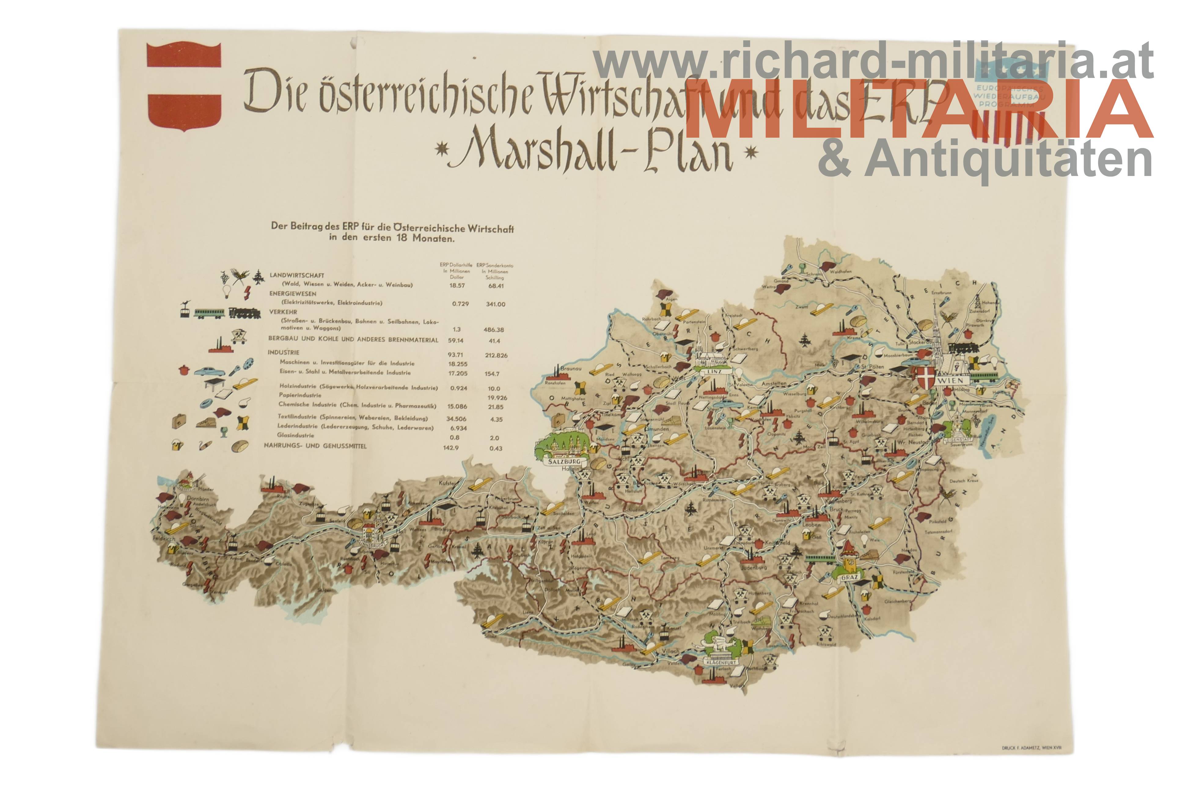 Plakat - "Die österr. Wirtschaft und das ERP *Marshall-Plan*"