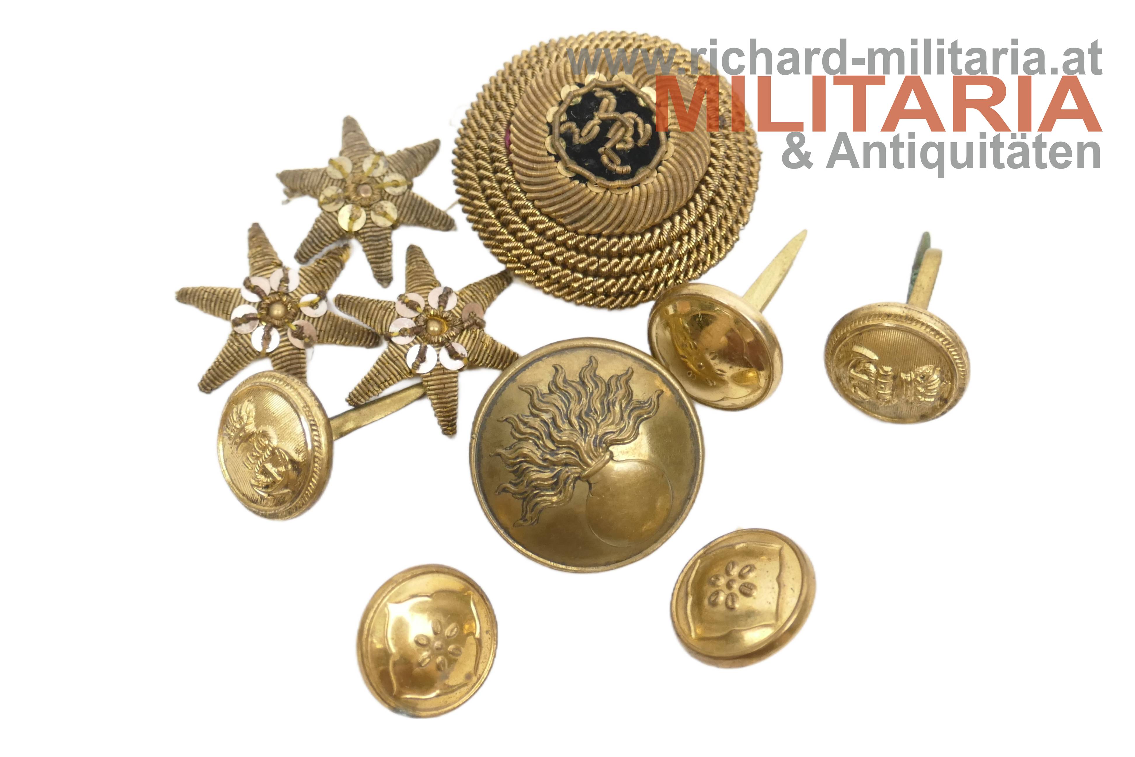 k.u.k. Konvolut - Knöpfe - Rangsterne - Kappenkokarde