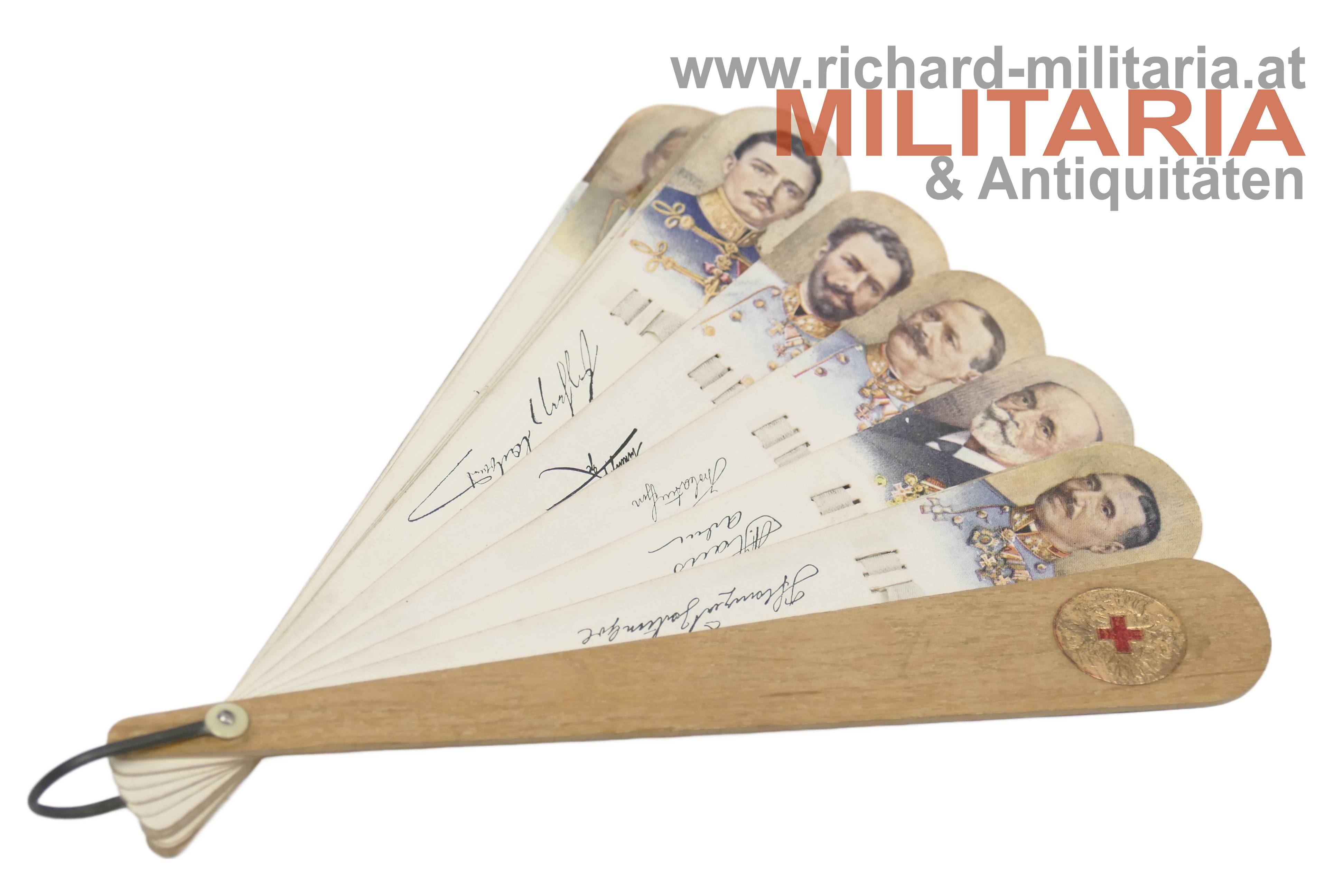 k.u.k patriotischer Fächer der österreichischen und deutschen Heeresführer 