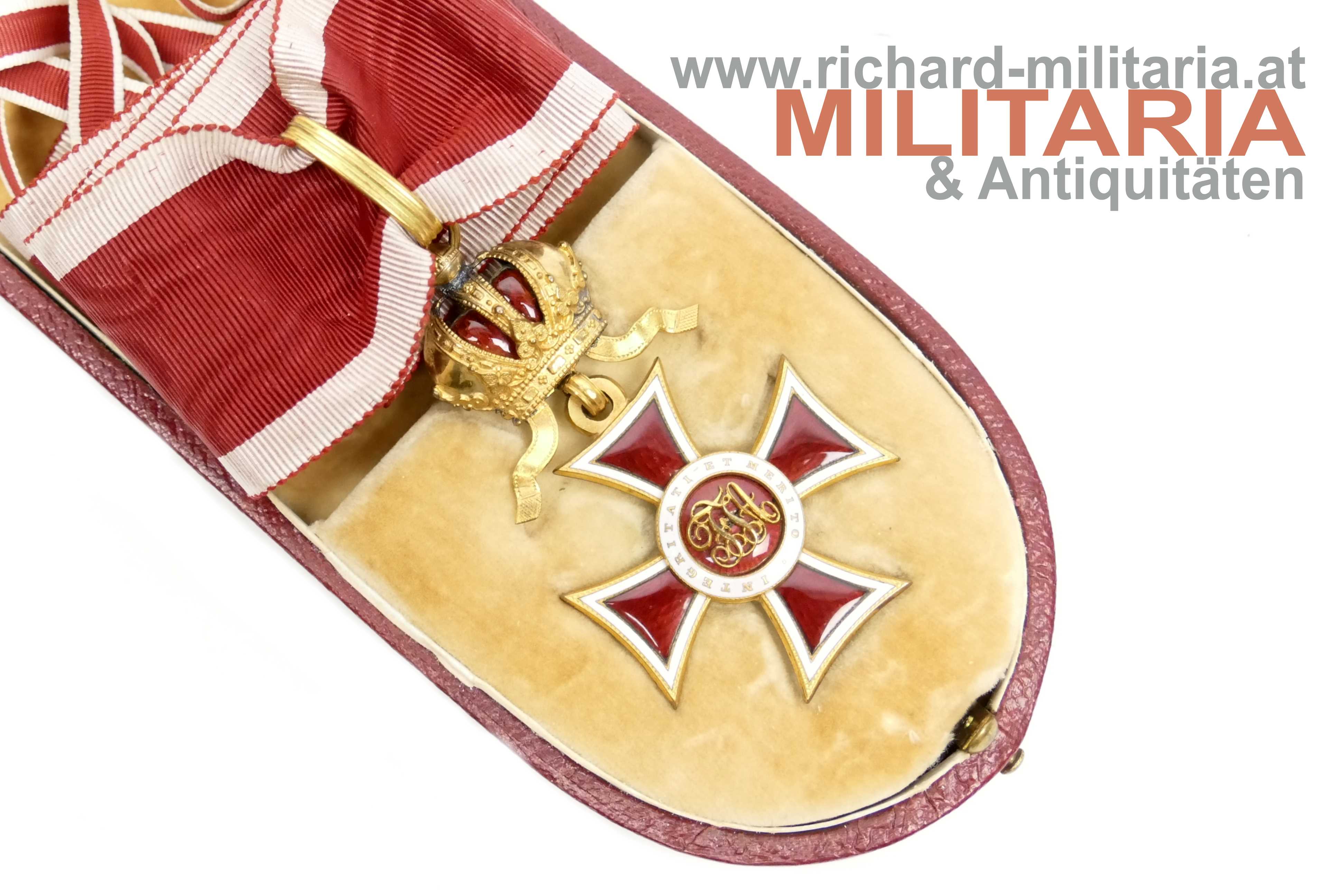 österr. kaiserl. Leopold-Orden Kommandeurkreuz mit Etui "Bronze 1916"