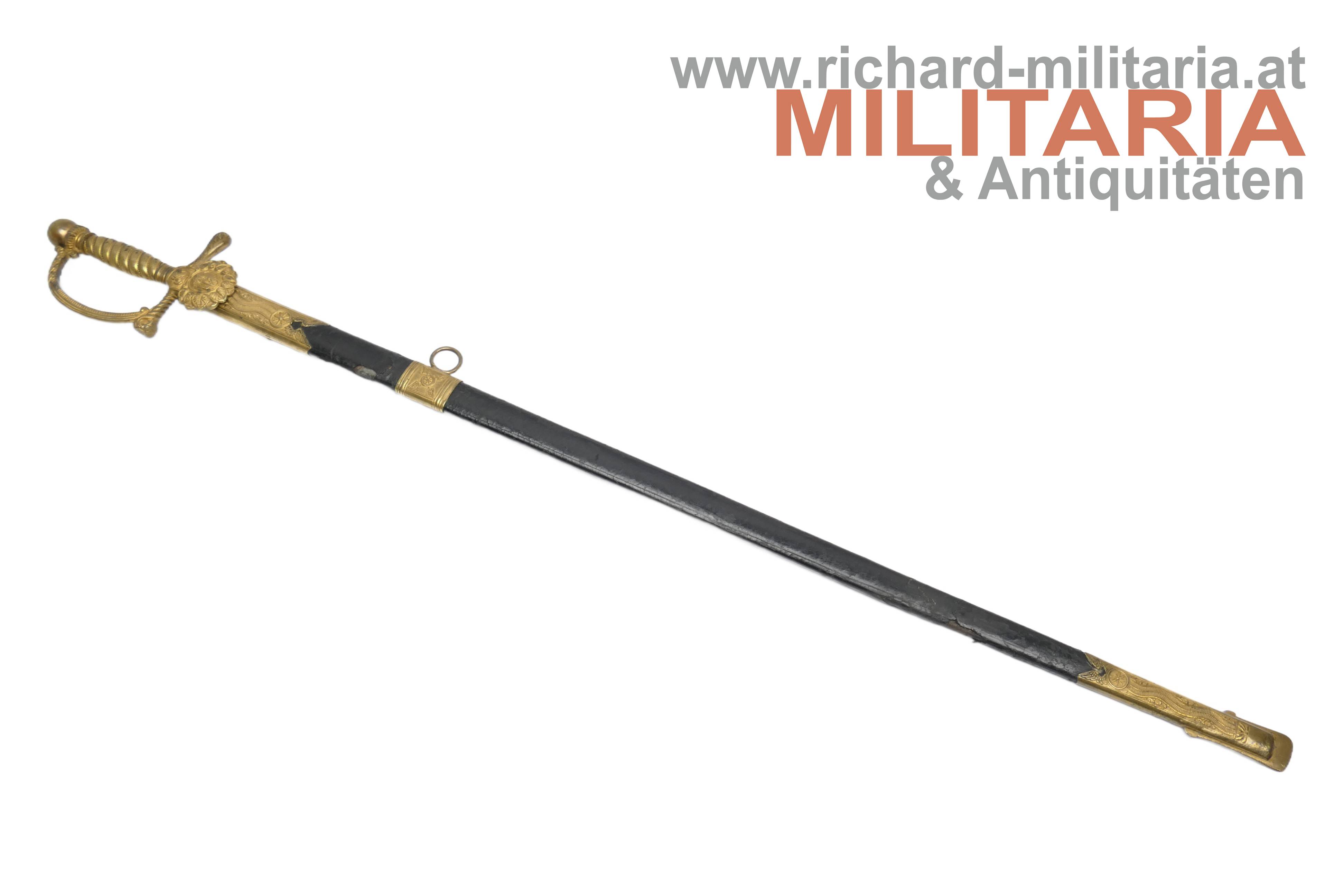 k.k. Degen f. Eisenbahnbeamte  M1891 - Klingenätzung mit Goldtauschierung