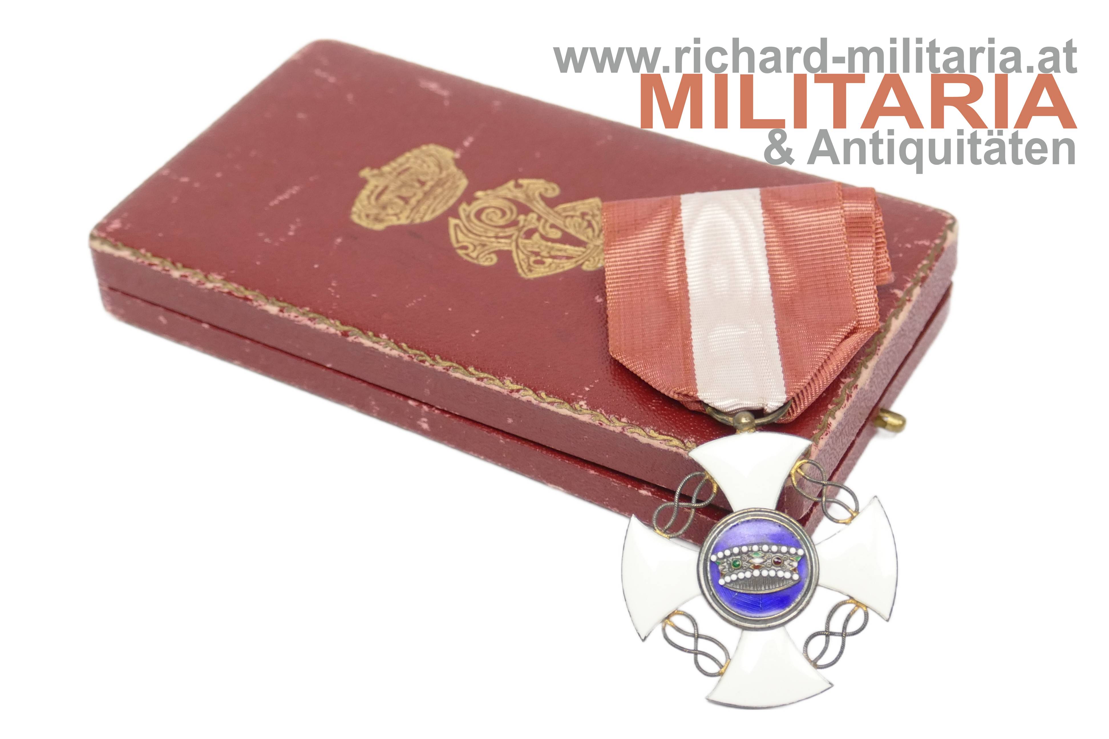Orden der Krone von Italien - Ritterkreuz im Etui